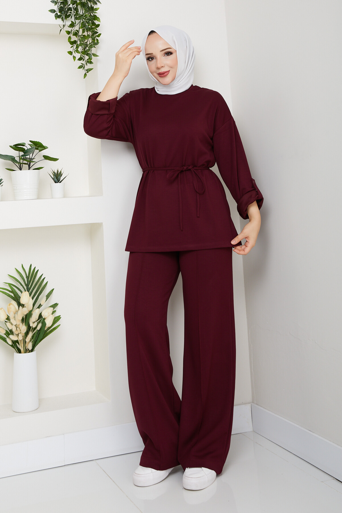 İp Bağlamalı Takım Bordo