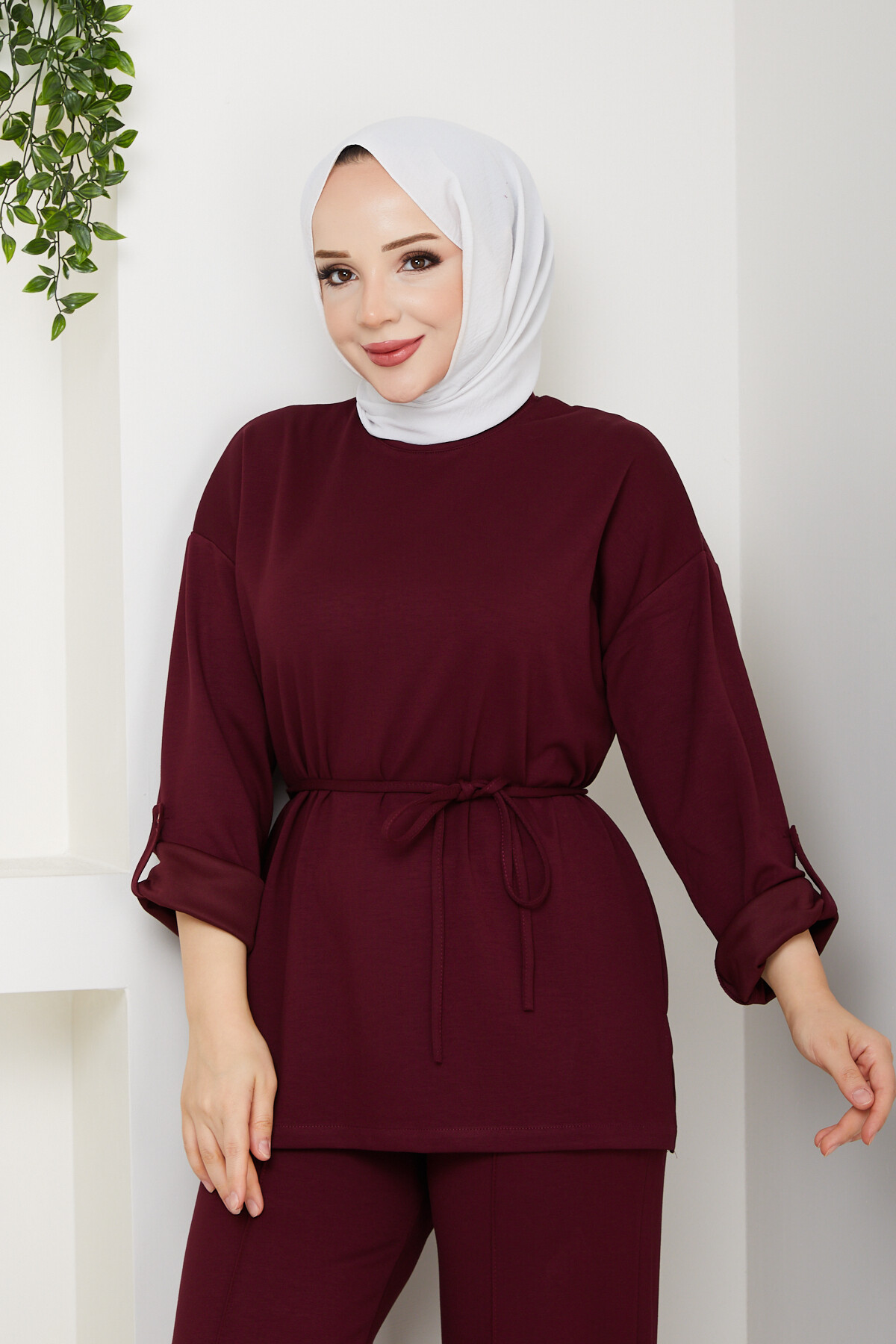 İp Bağlamalı Takım Bordo