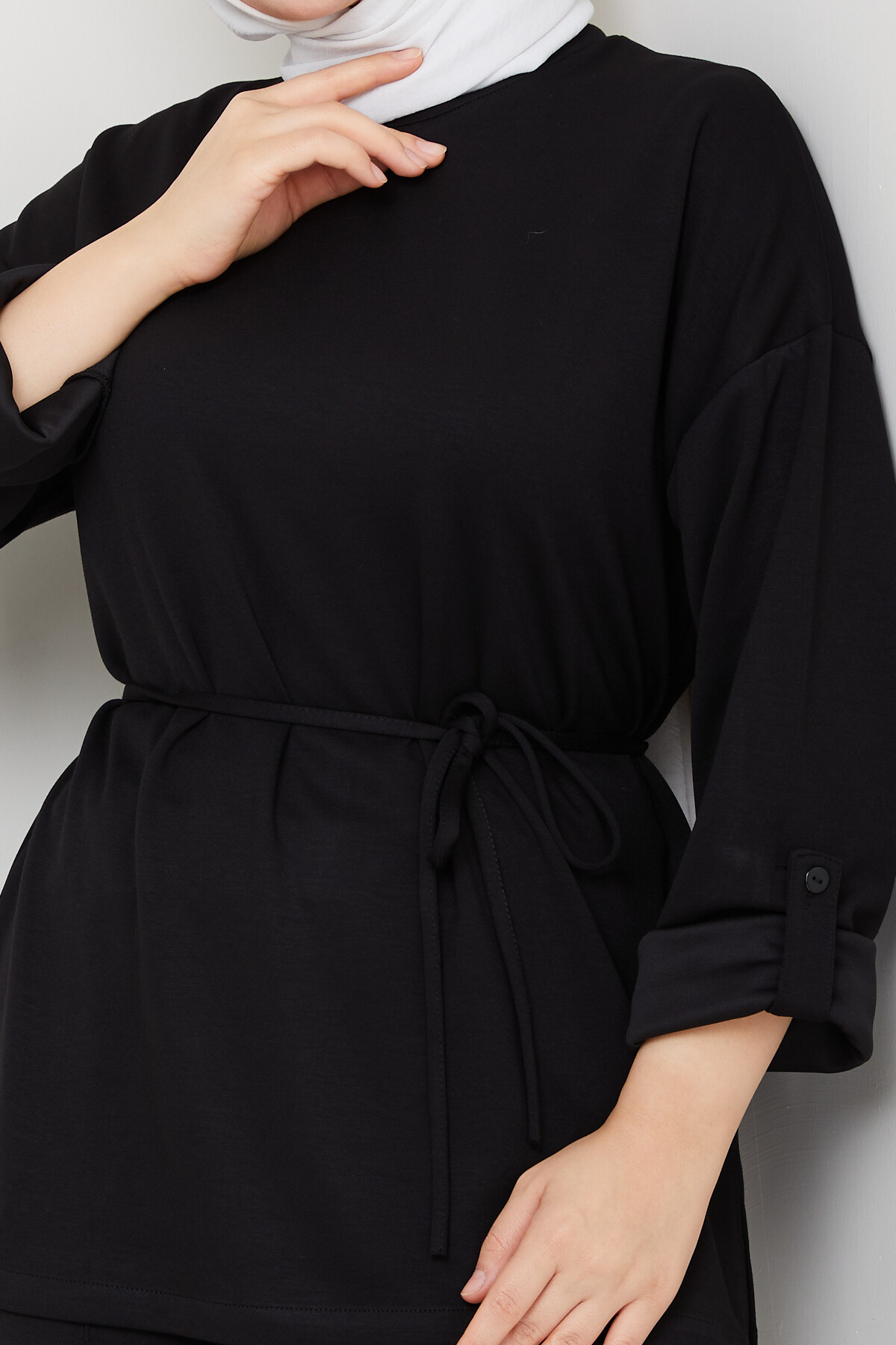 İp Bağlamalı Takım Siyah