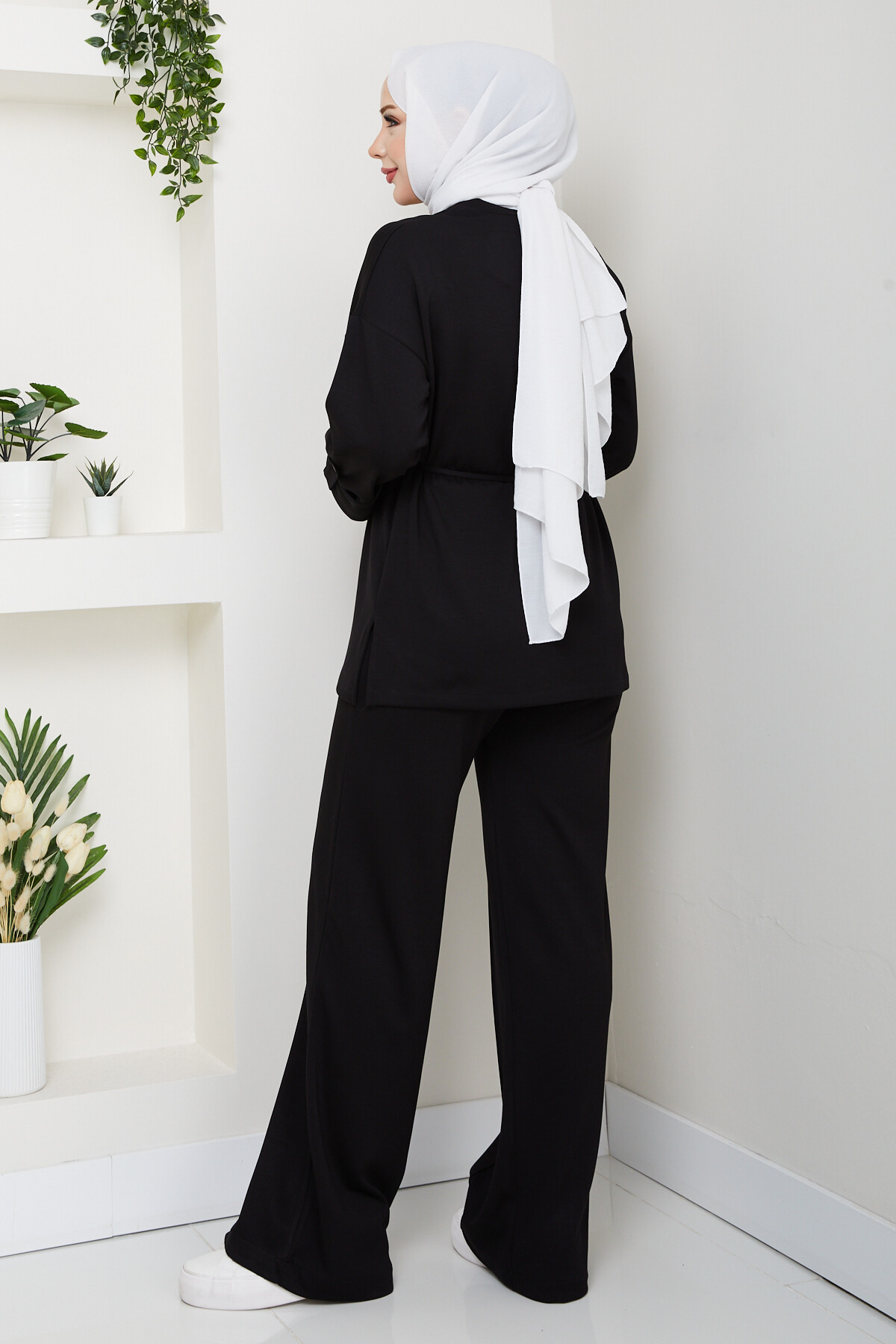 İp Bağlamalı Takım Siyah