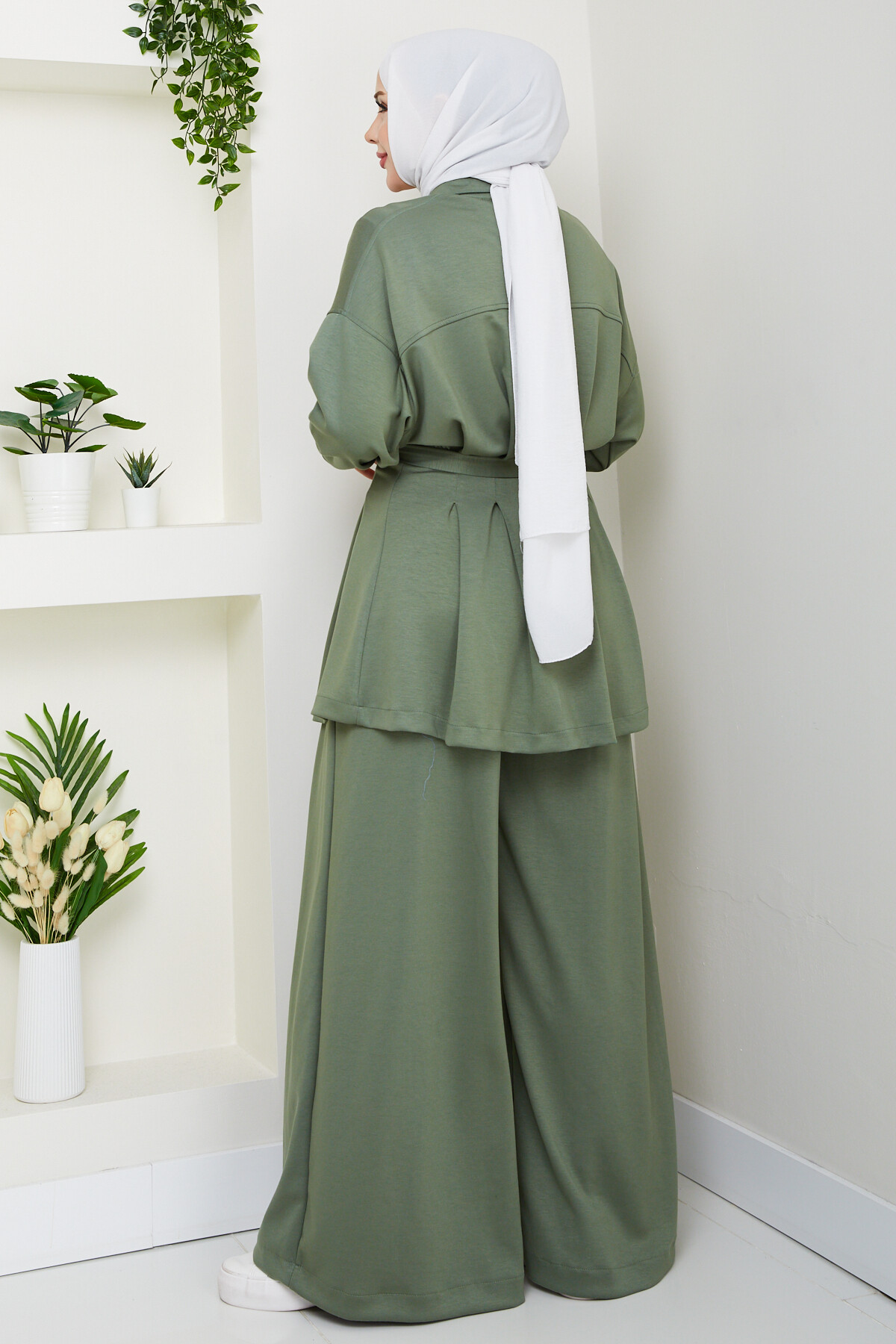 Kemerli Bol Paça Takım Yeşil