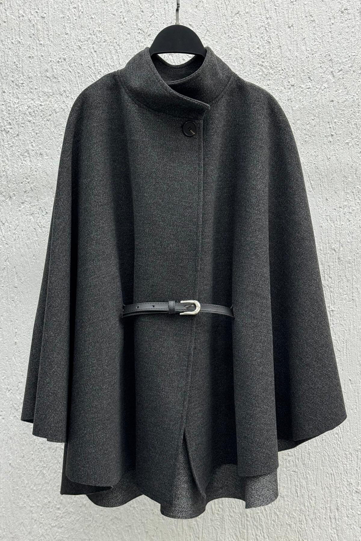 Kemerli Kaşe Panço Gri