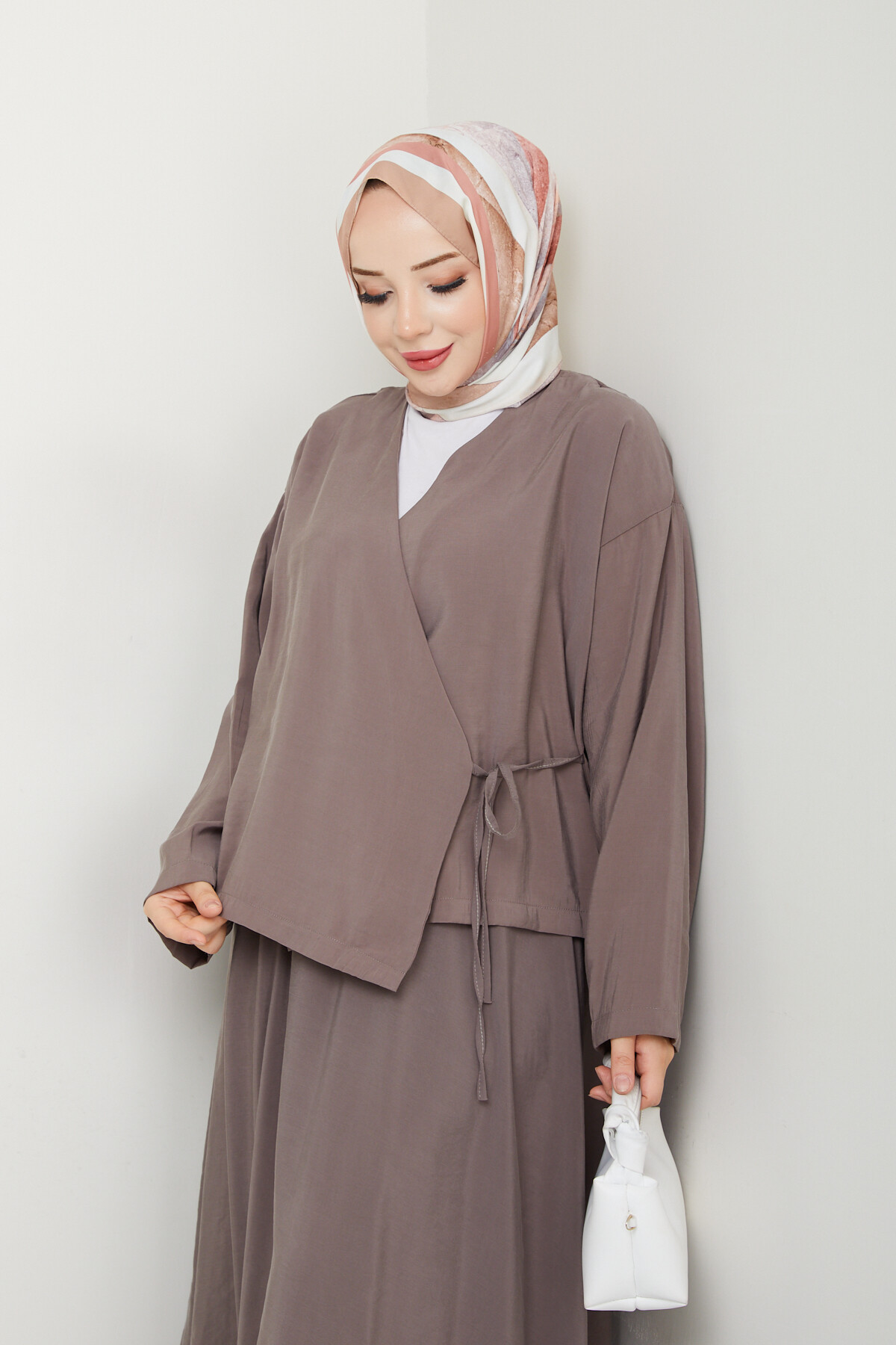 KİMONOLU ETEKLİ TAKIM-VİZON