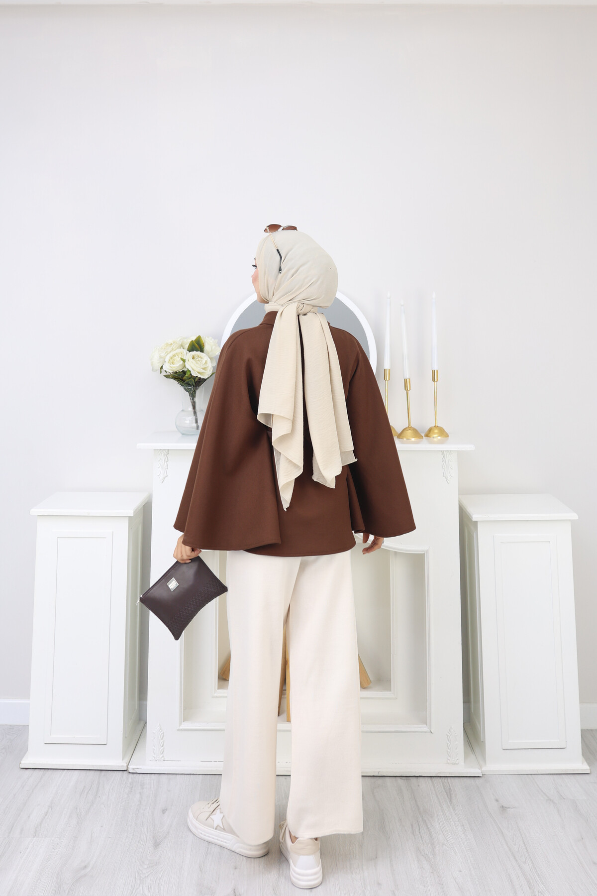 KISA  KEMERLİ PANÇO -ACI KAHVE