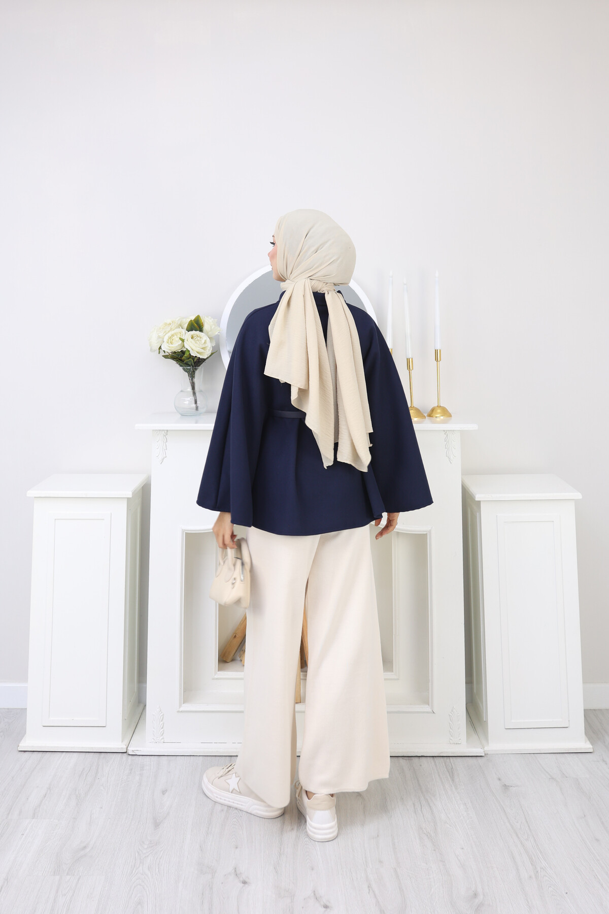 KISA  KEMERLİ PANÇO -LACİVERT