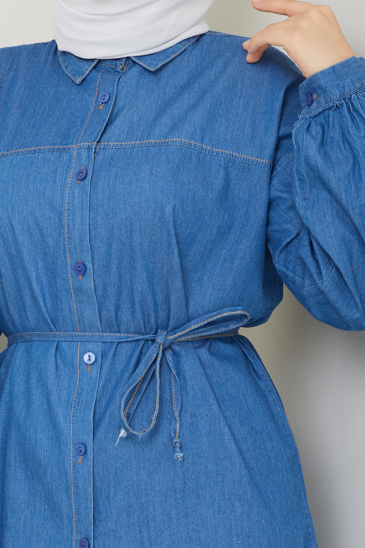 KOT BAĞCIKLI GÖMLEK-LACİVERT