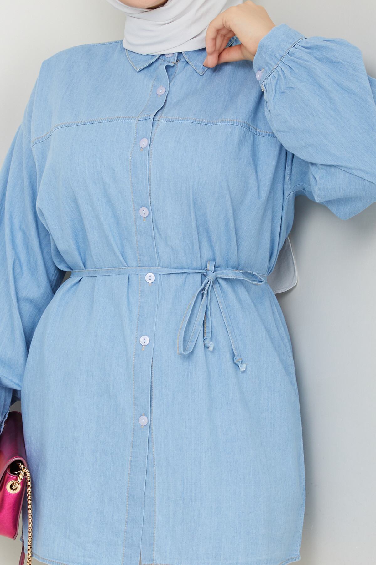 KOT BAĞCIKLI GÖMLEK-MAVİ