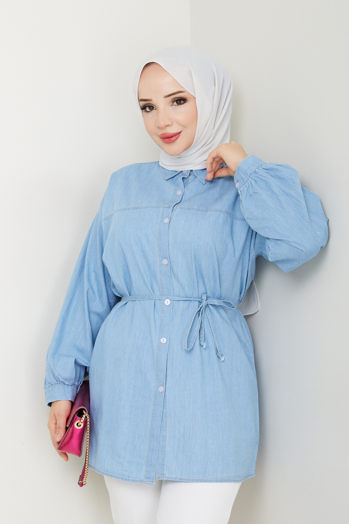 KOT BAĞCIKLI GÖMLEK-MAVİ