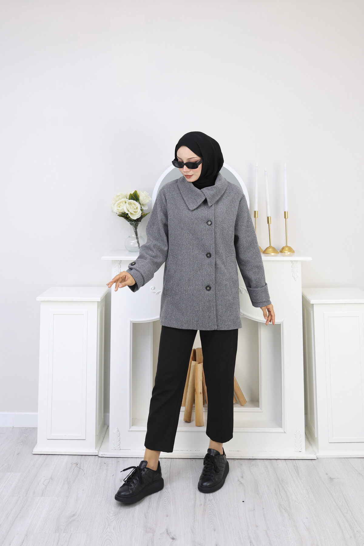 KRMT KAŞE KISA CEKET -GRİ