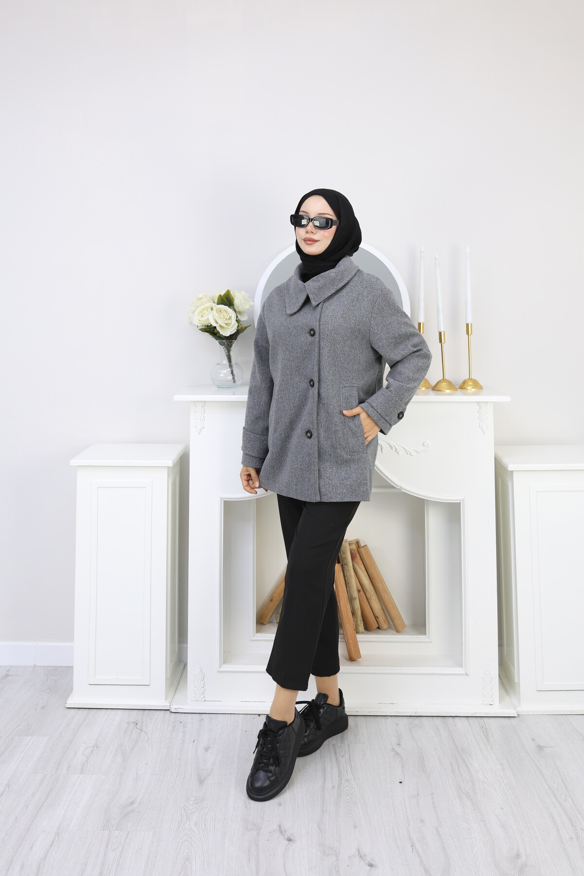 KRMT KAŞE KISA CEKET -GRİ