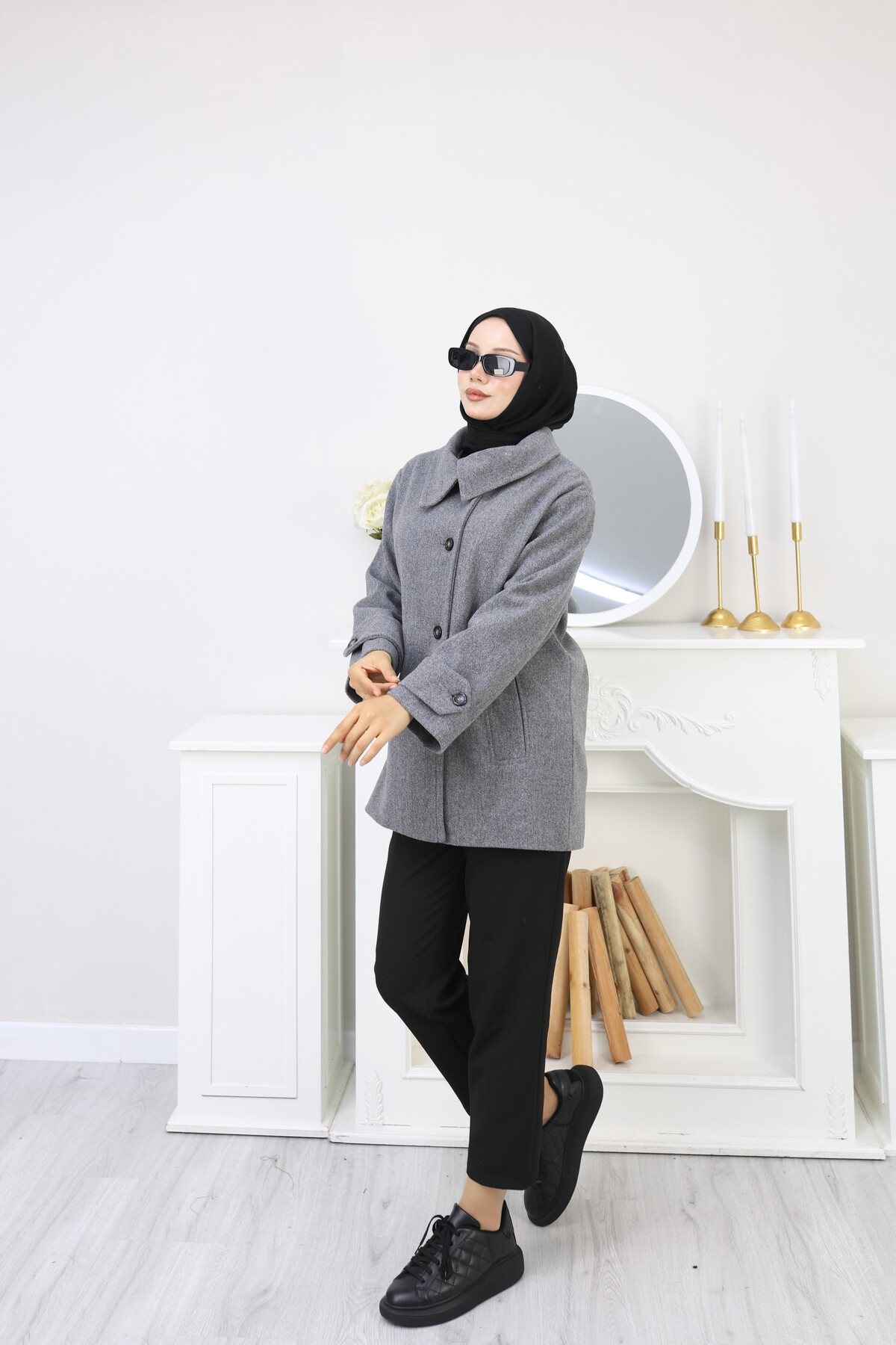 KRMT KAŞE KISA CEKET -GRİ