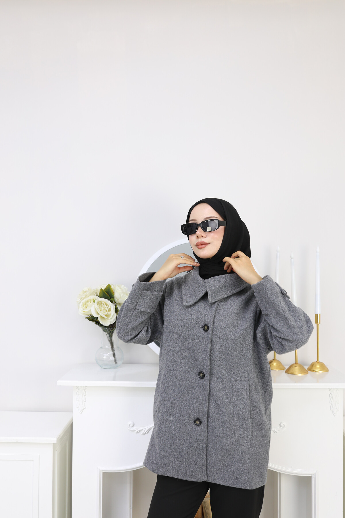 KRMT KAŞE KISA CEKET -GRİ