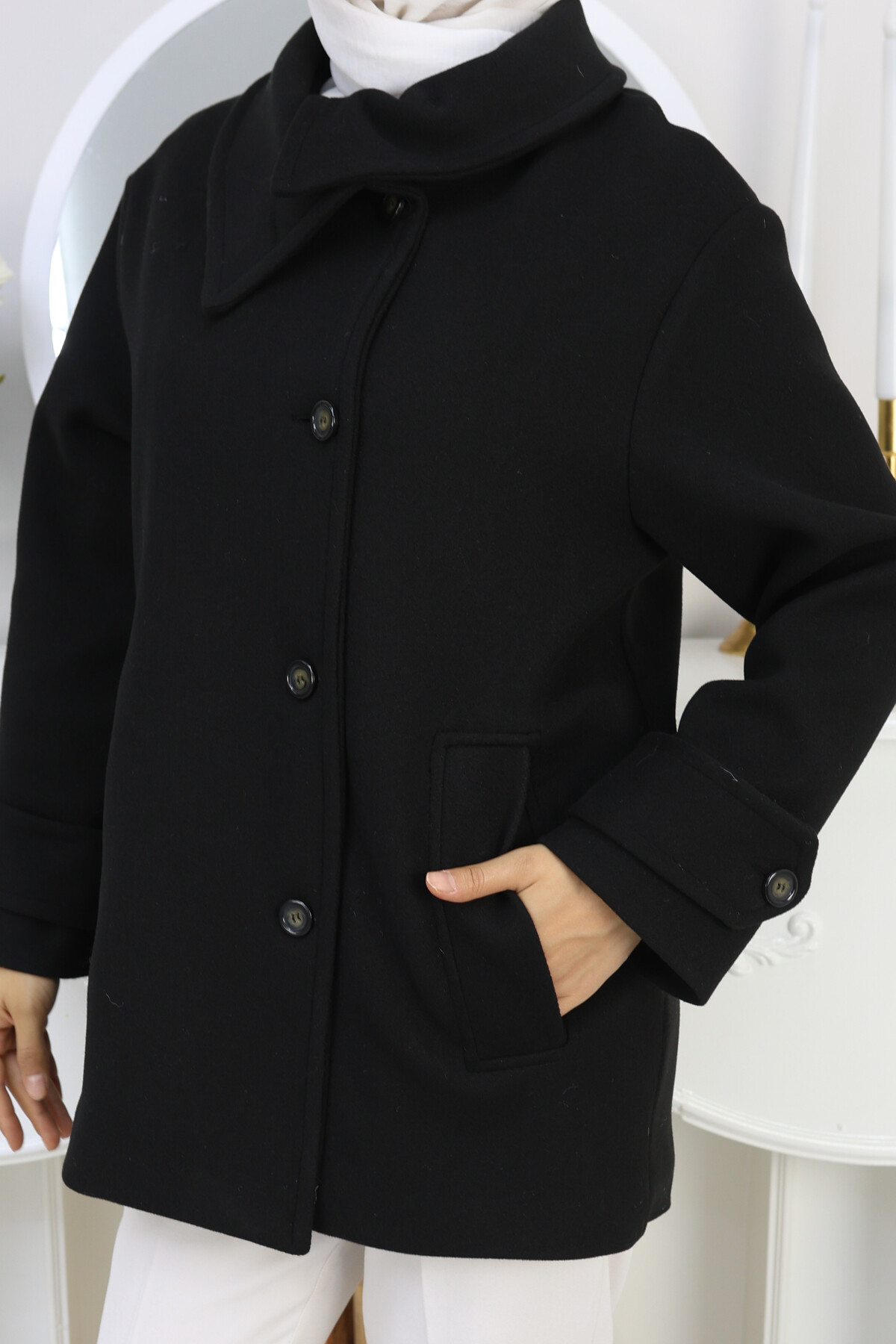 KRMT KAŞE KISA CEKET -SİYAH