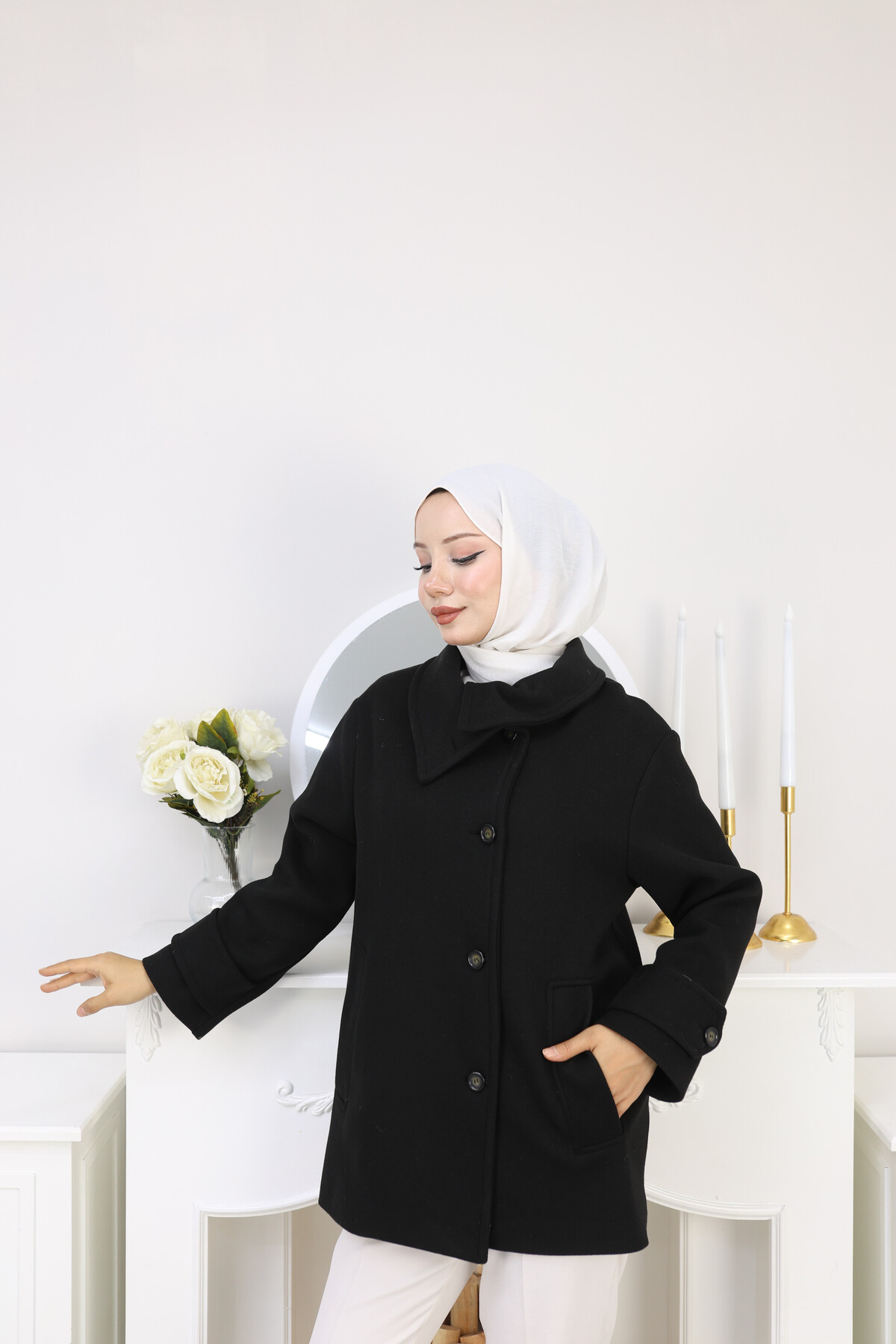 KRMT KAŞE KISA CEKET -SİYAH