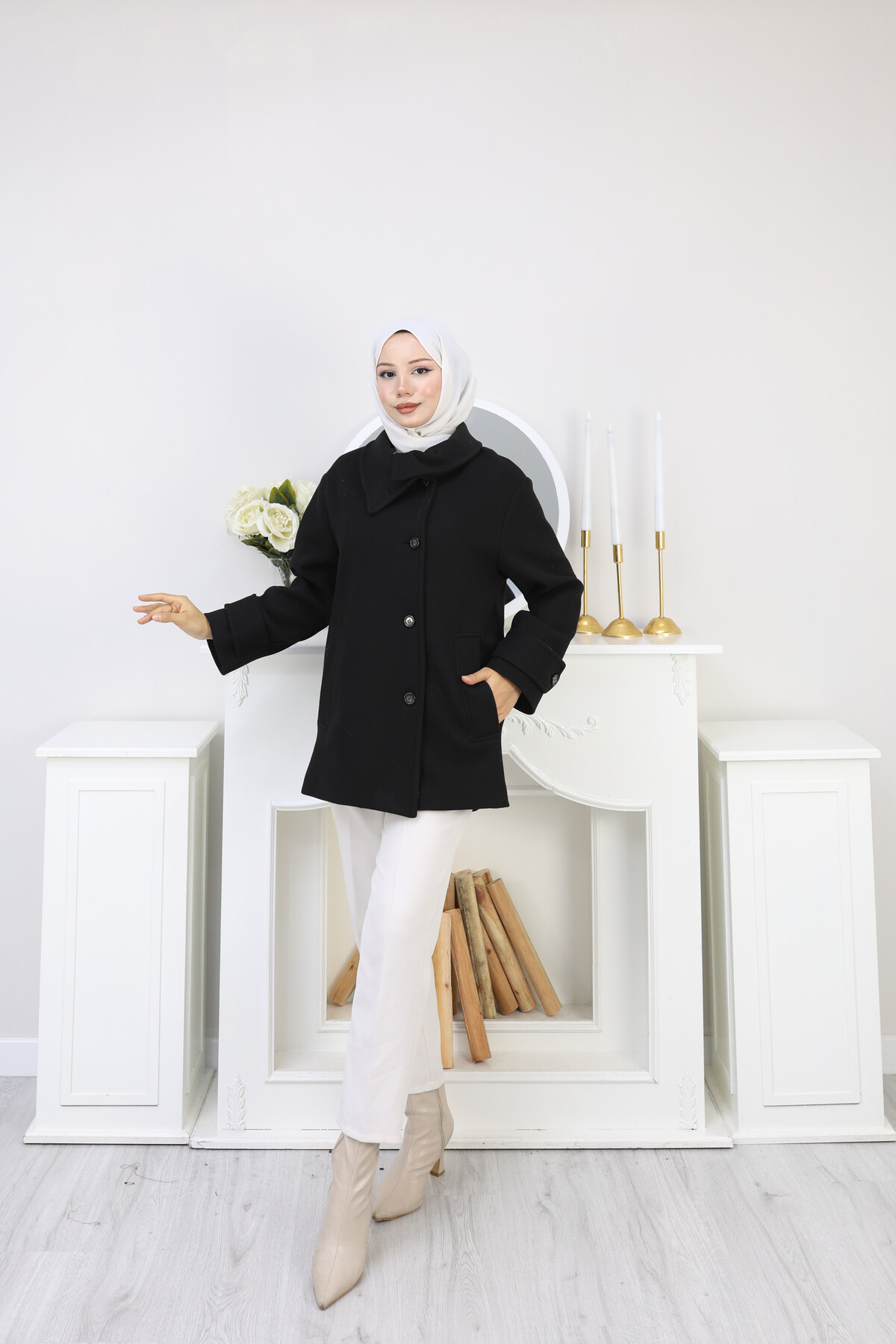 KRMT KAŞE KISA CEKET -SİYAH