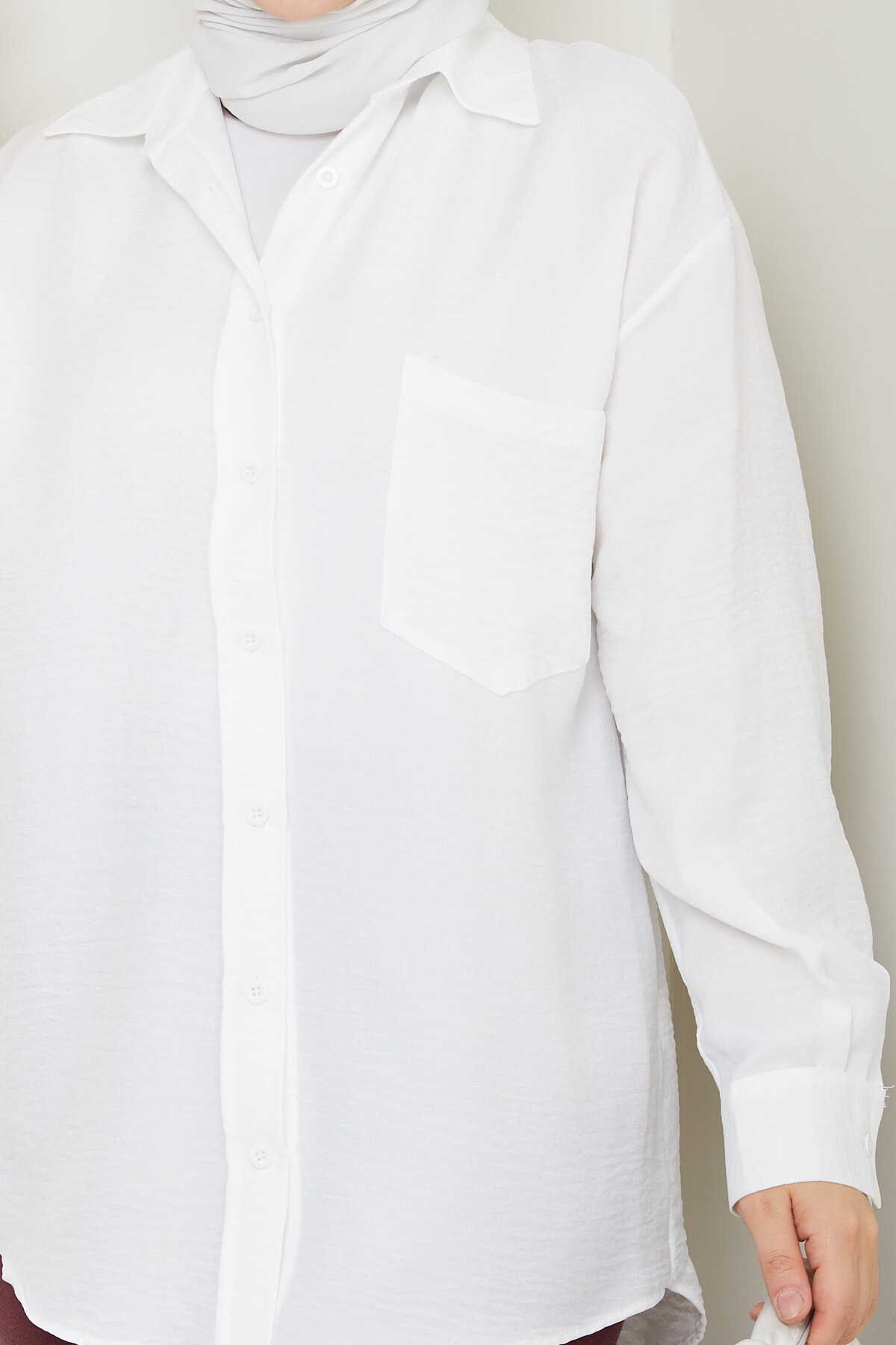 KRMT KIRIŞIK KETEN GÖMLEK-BEYAZ