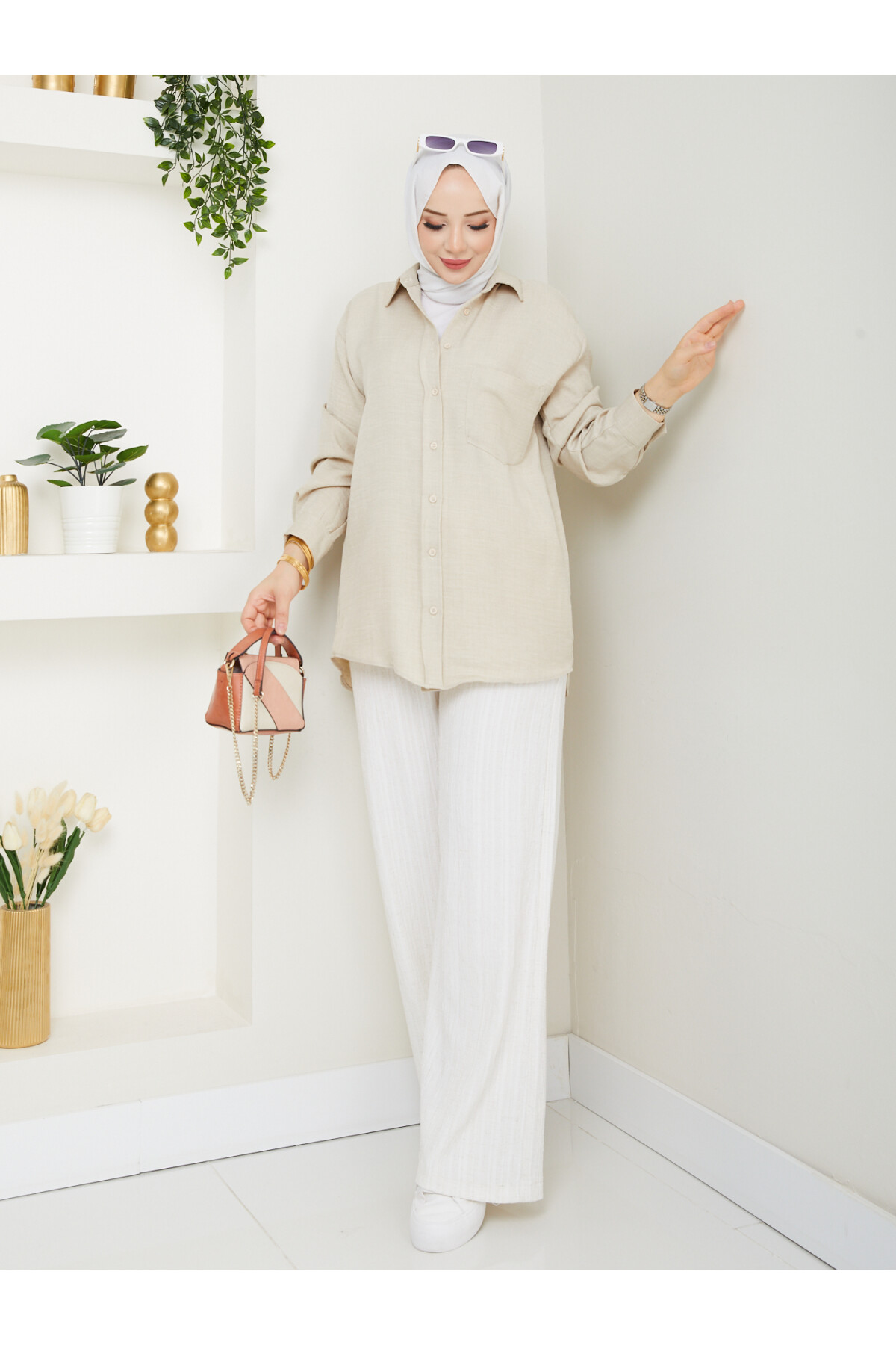 KRMT KIRIŞIK KETEN GÖMLEK-TAŞ