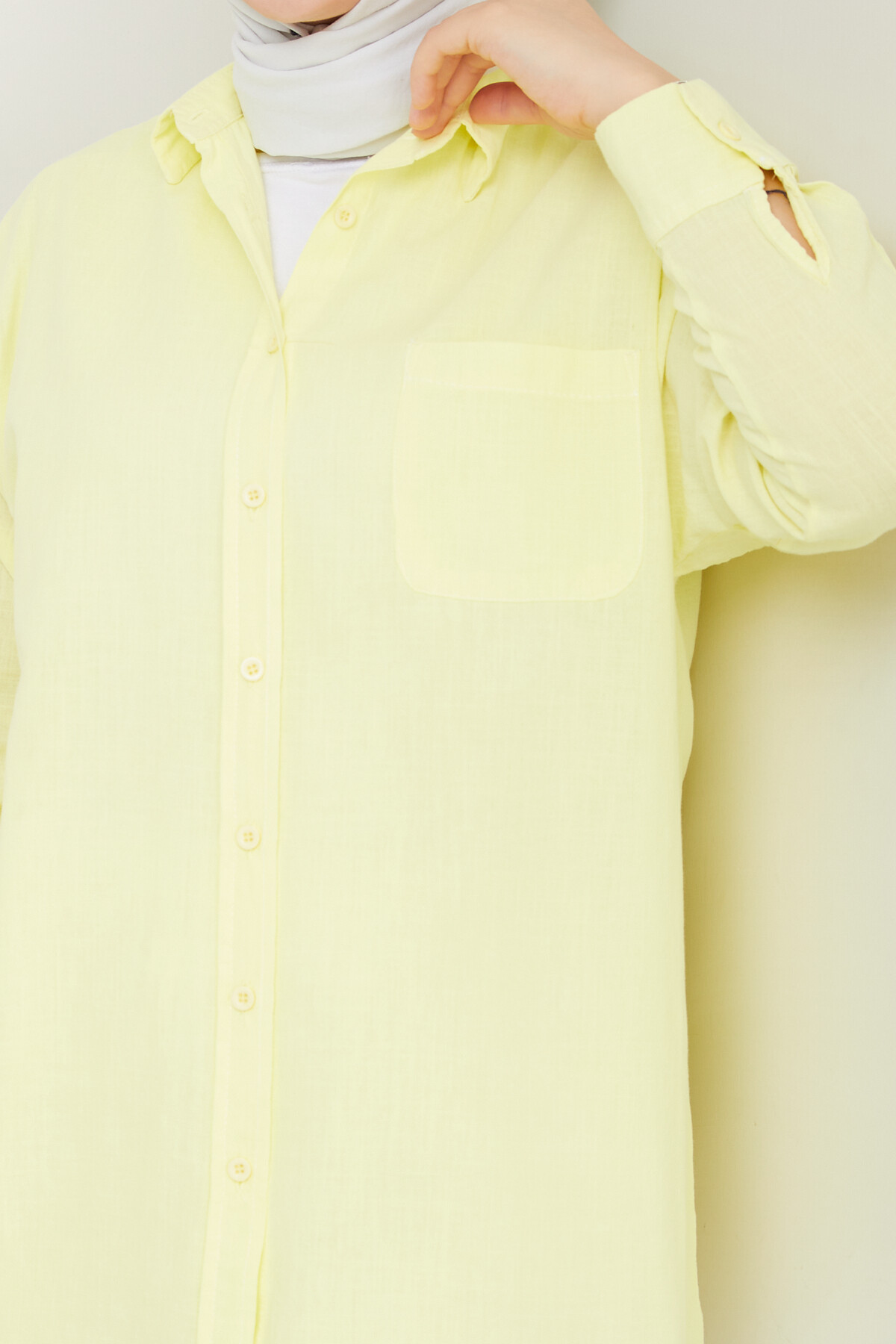 KRMT TEK CEPLİ KETEN GÖMLEK-SARI