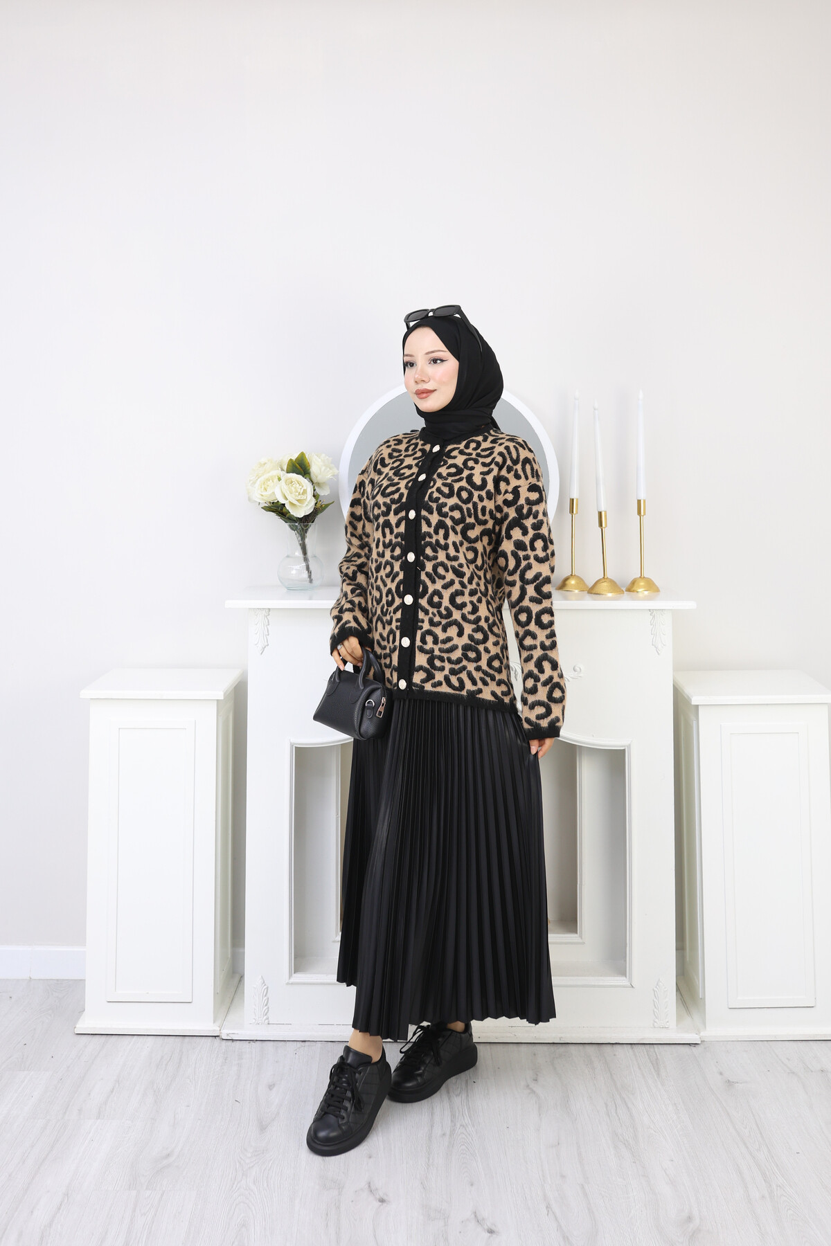 LEOPAR DESEN KOMBİN -CAMEL