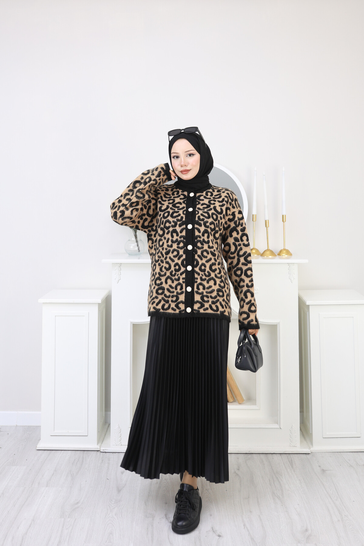 LEOPAR DESEN KOMBİN -CAMEL