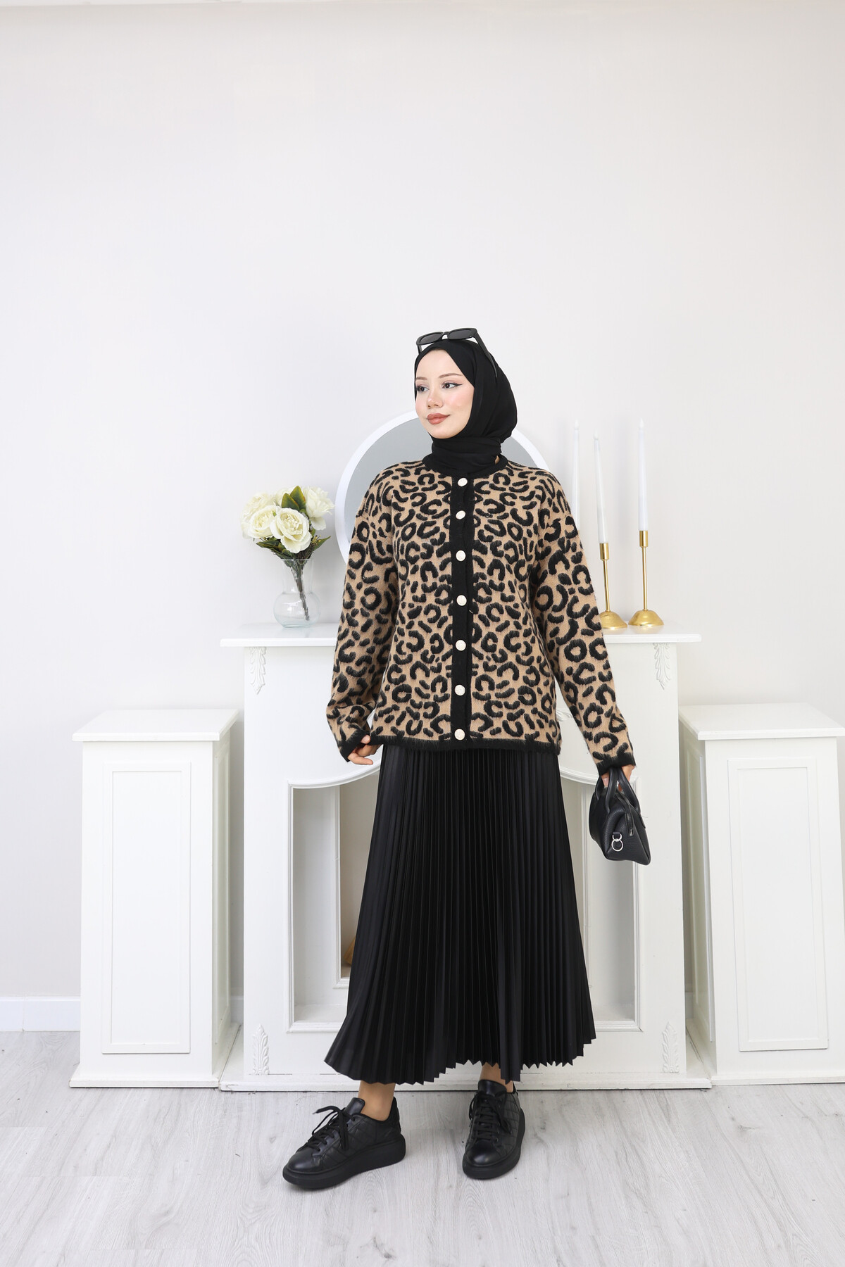 LEOPAR DESEN KOMBİN -CAMEL