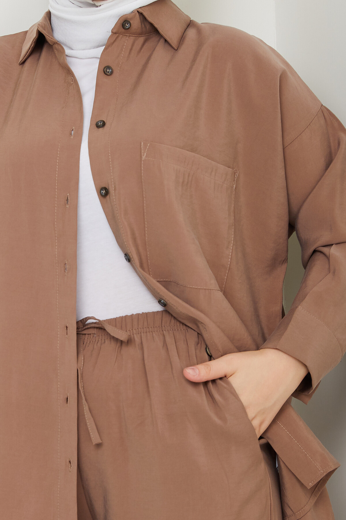 MASSİMO GÖMLEKLİ TAKIM-KAHVE