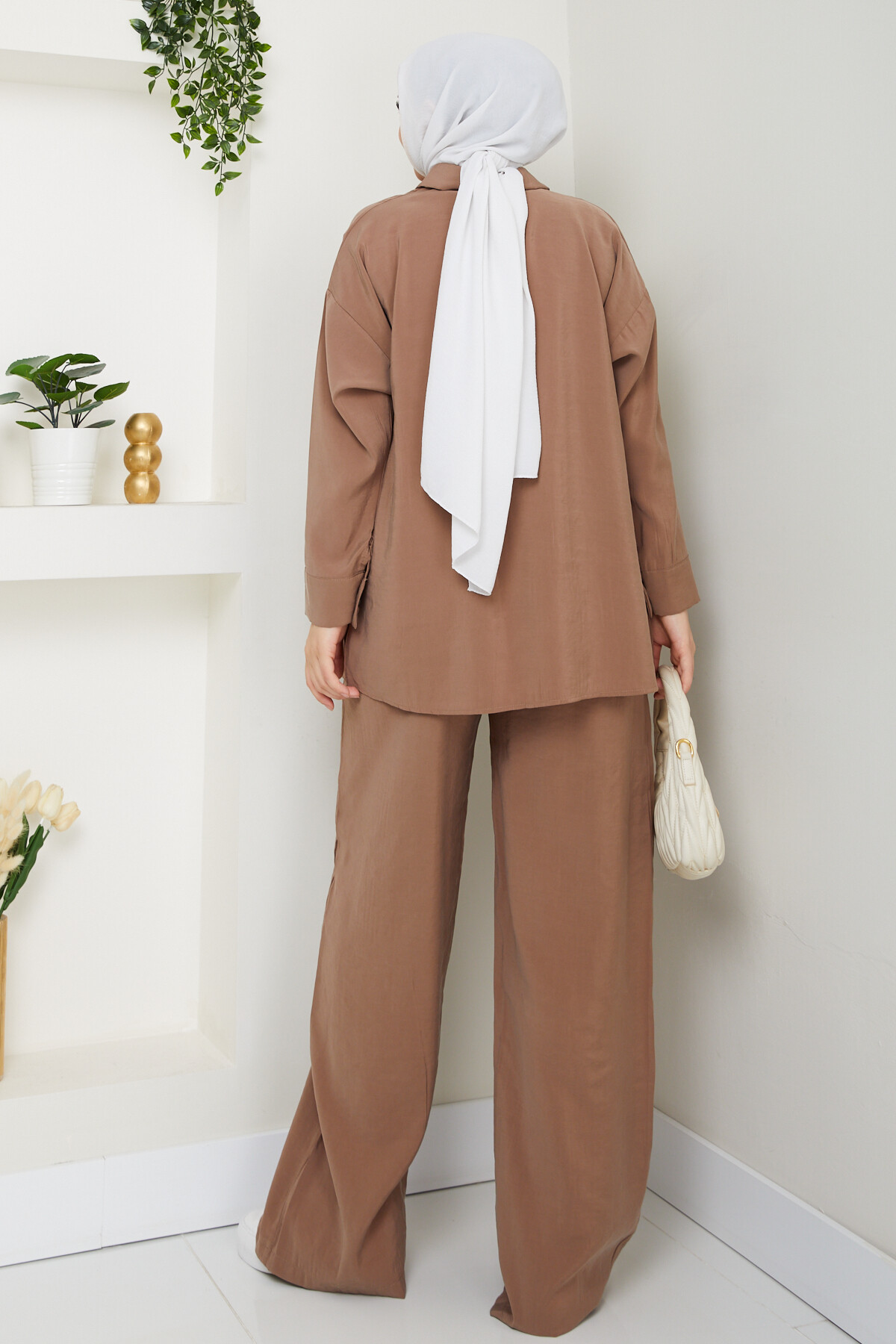 MASSİMO GÖMLEKLİ TAKIM-KAHVE