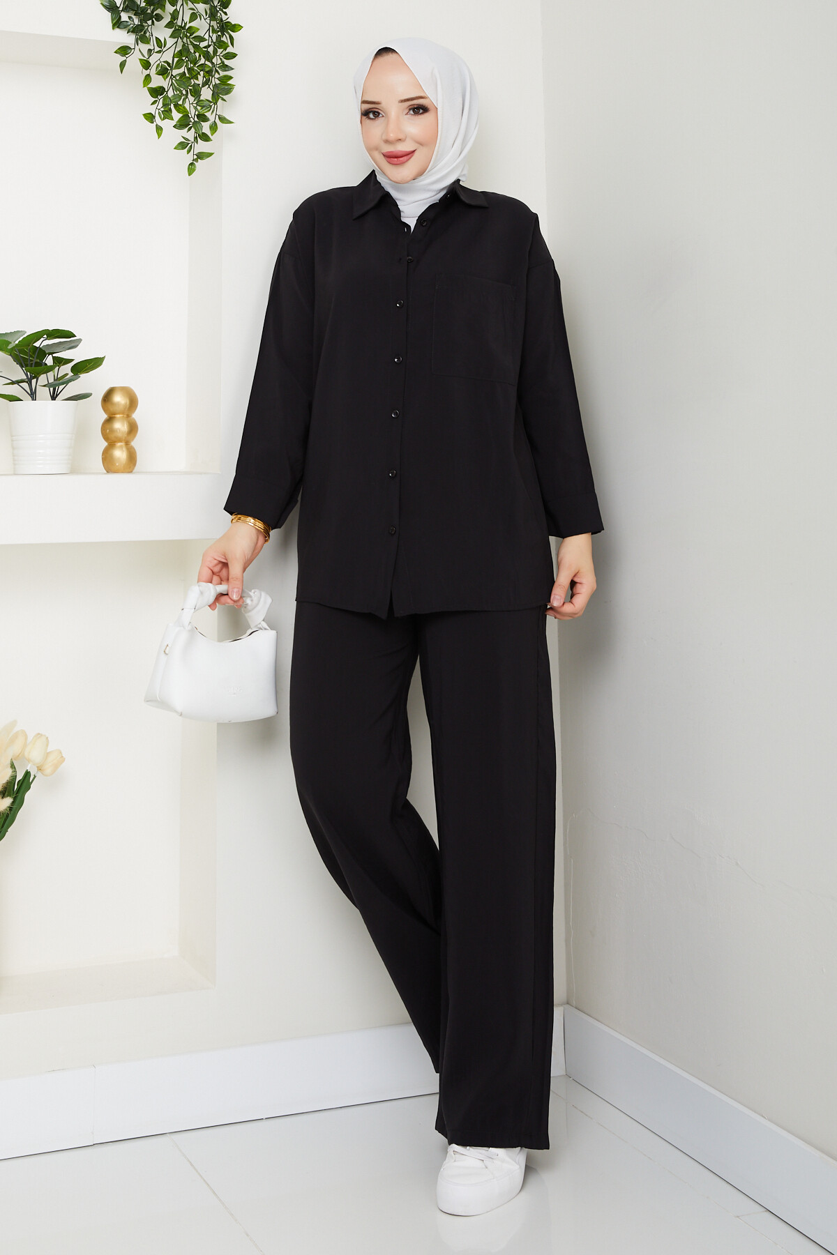 MASSİMO GÖMLEKLİ TAKIM-SİYAH