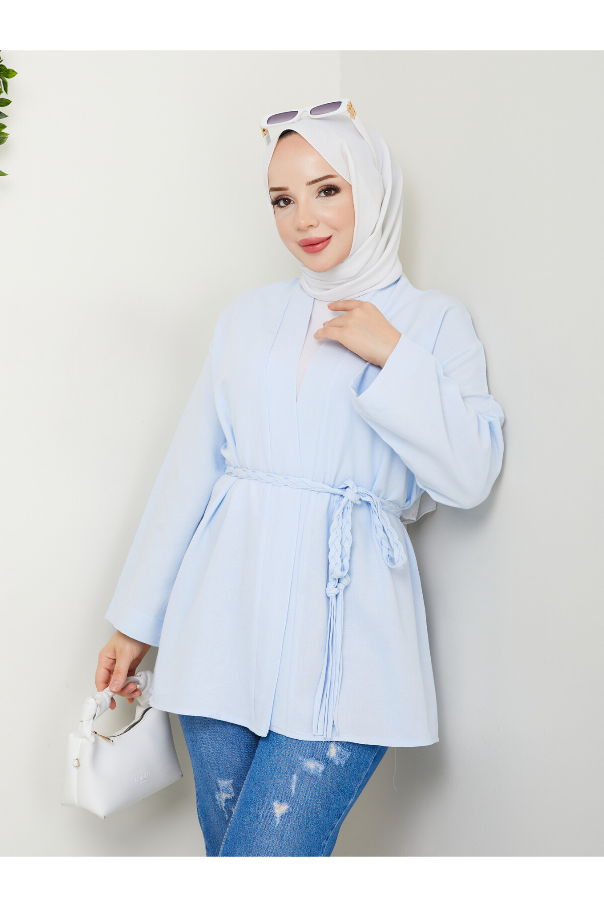 MİLANO KETEN KİMONO-BEBE MAVİ