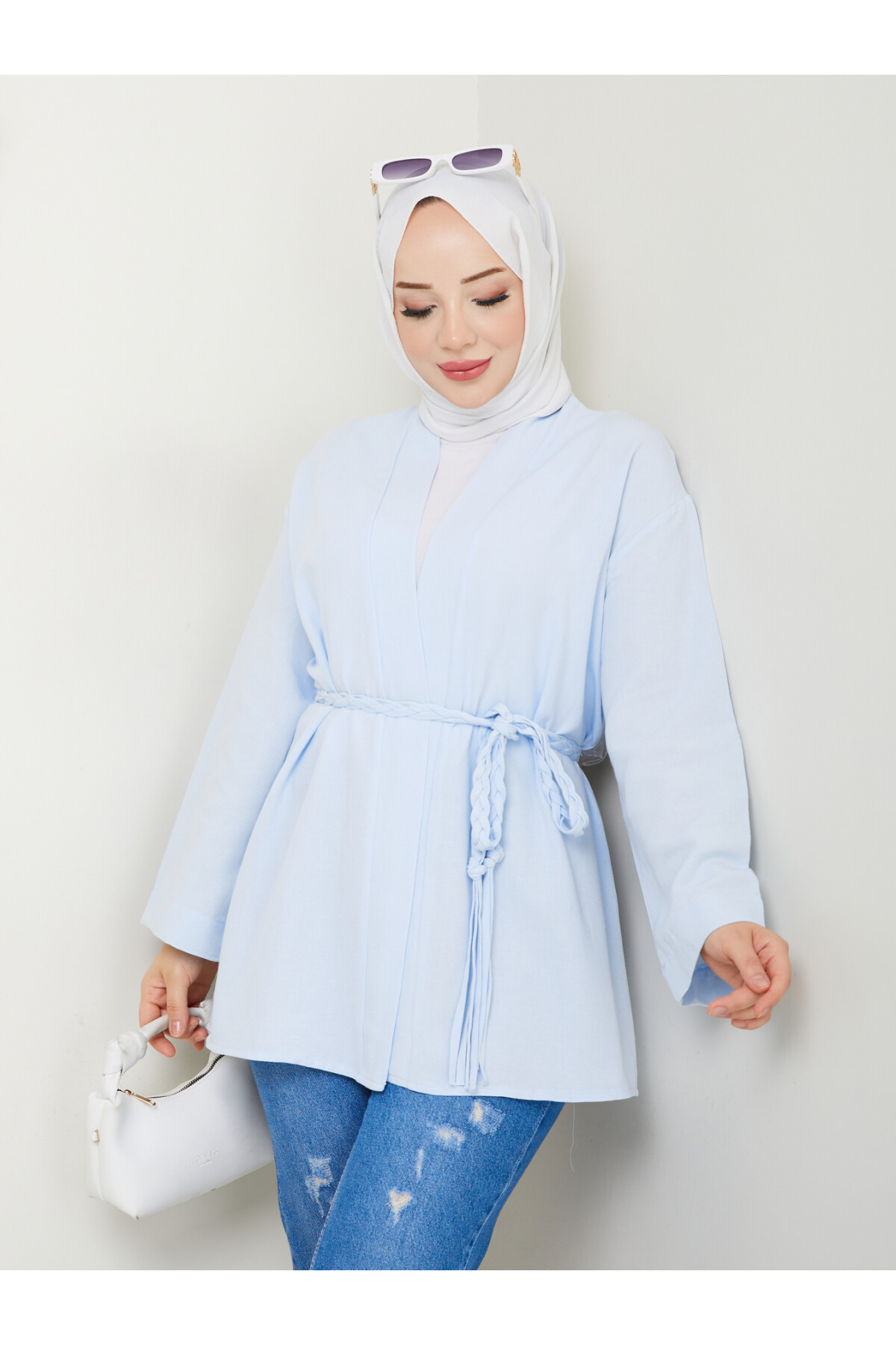 MİLANO KETEN KİMONO-BEBE MAVİ