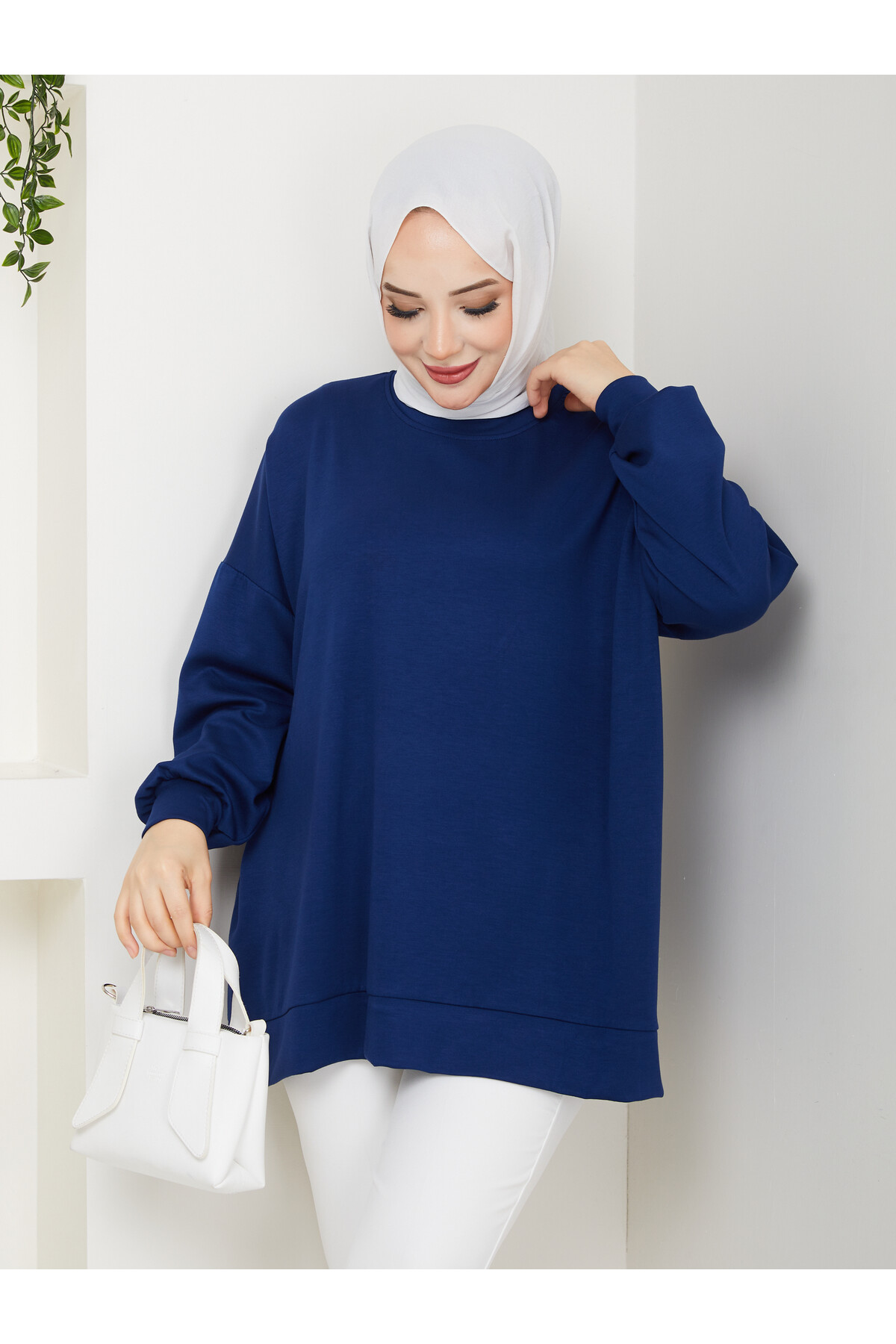 MY OVERSİZE DÜZ SWEAT -LACİVERT