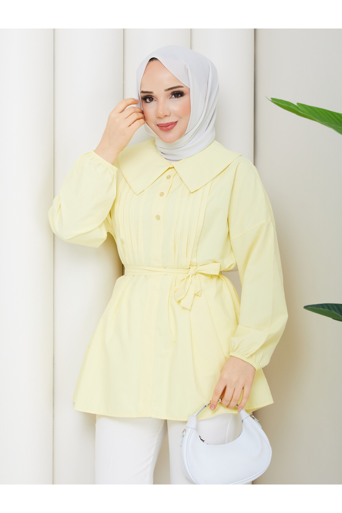 NERVÜRLÜ DENİZCİ YAKA GÖMLEK - SARI