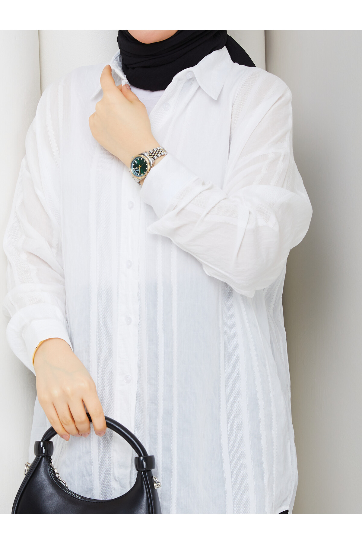 NESLİ OVERSİZE GÖMLEK - BEYAZ