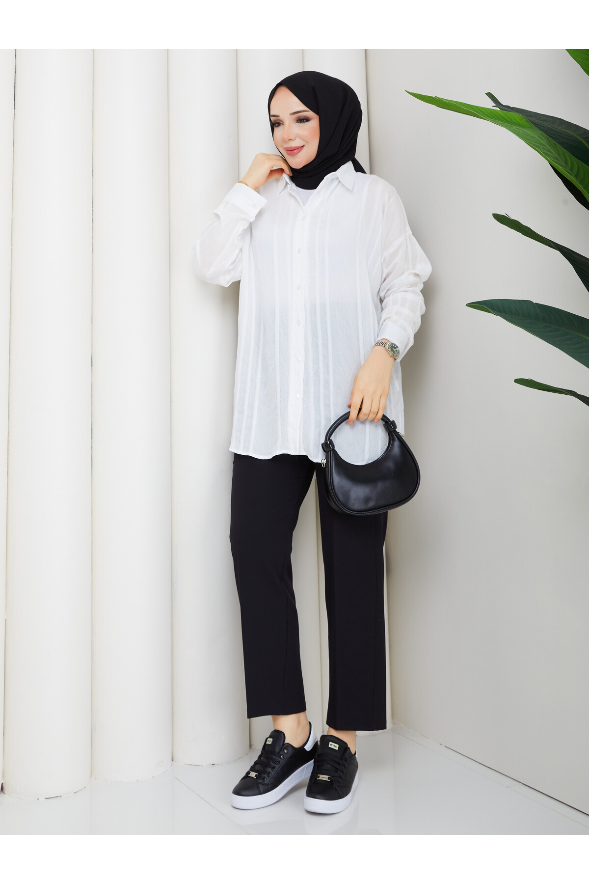 NESLİ OVERSİZE GÖMLEK - BEYAZ