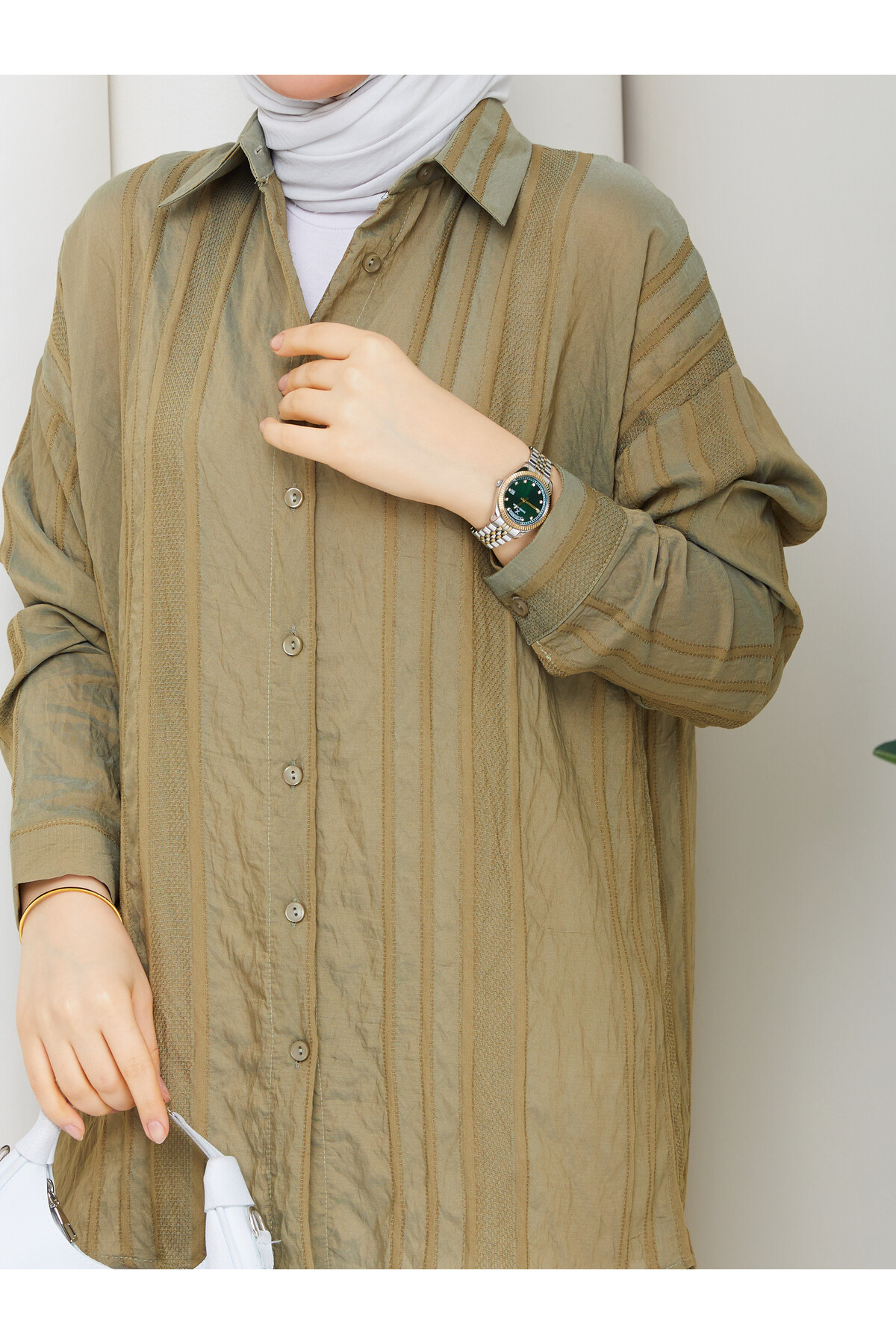 NESLİ OVERSİZE GÖMLEK - HAKİ