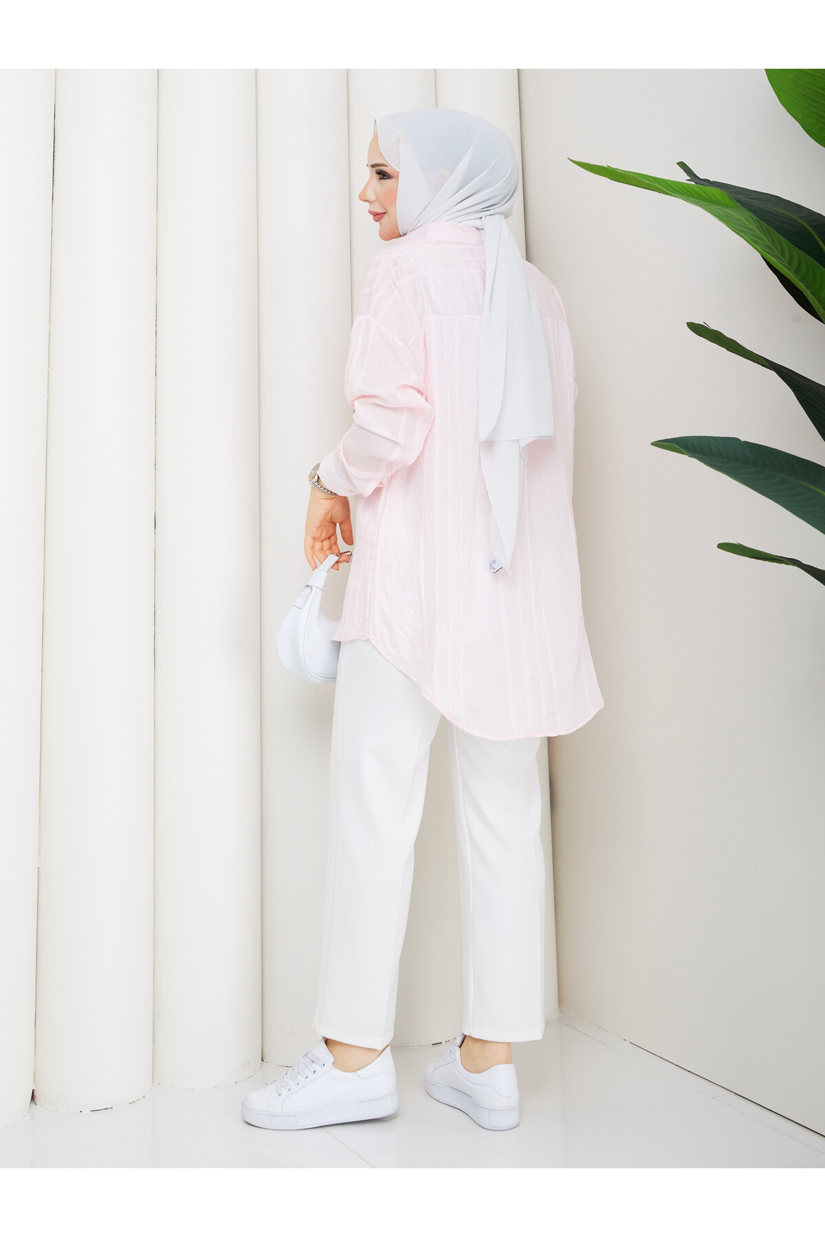 NESLİ OVERSİZE GÖMLEK - PEMBE