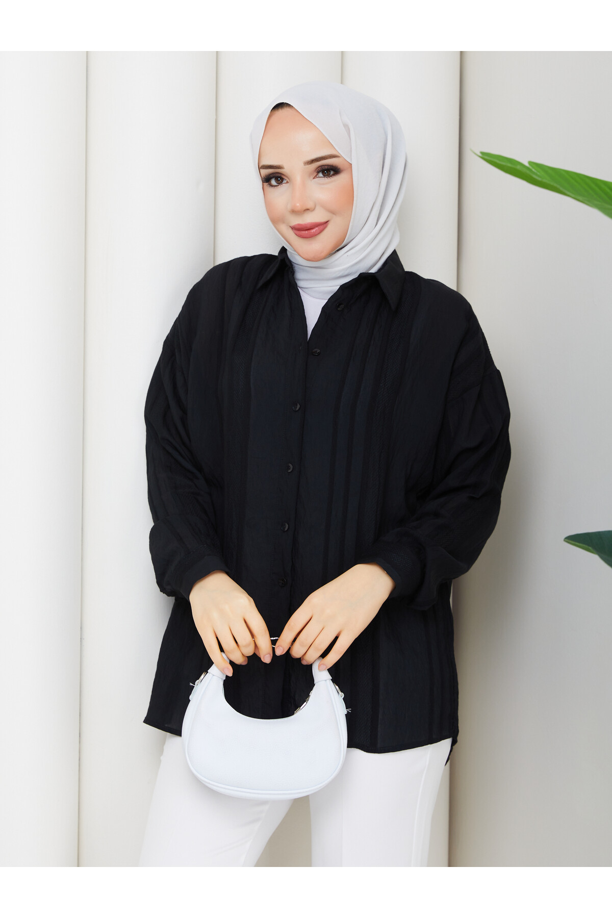 NESLİ OVERSİZE GÖMLEK - SİYAH