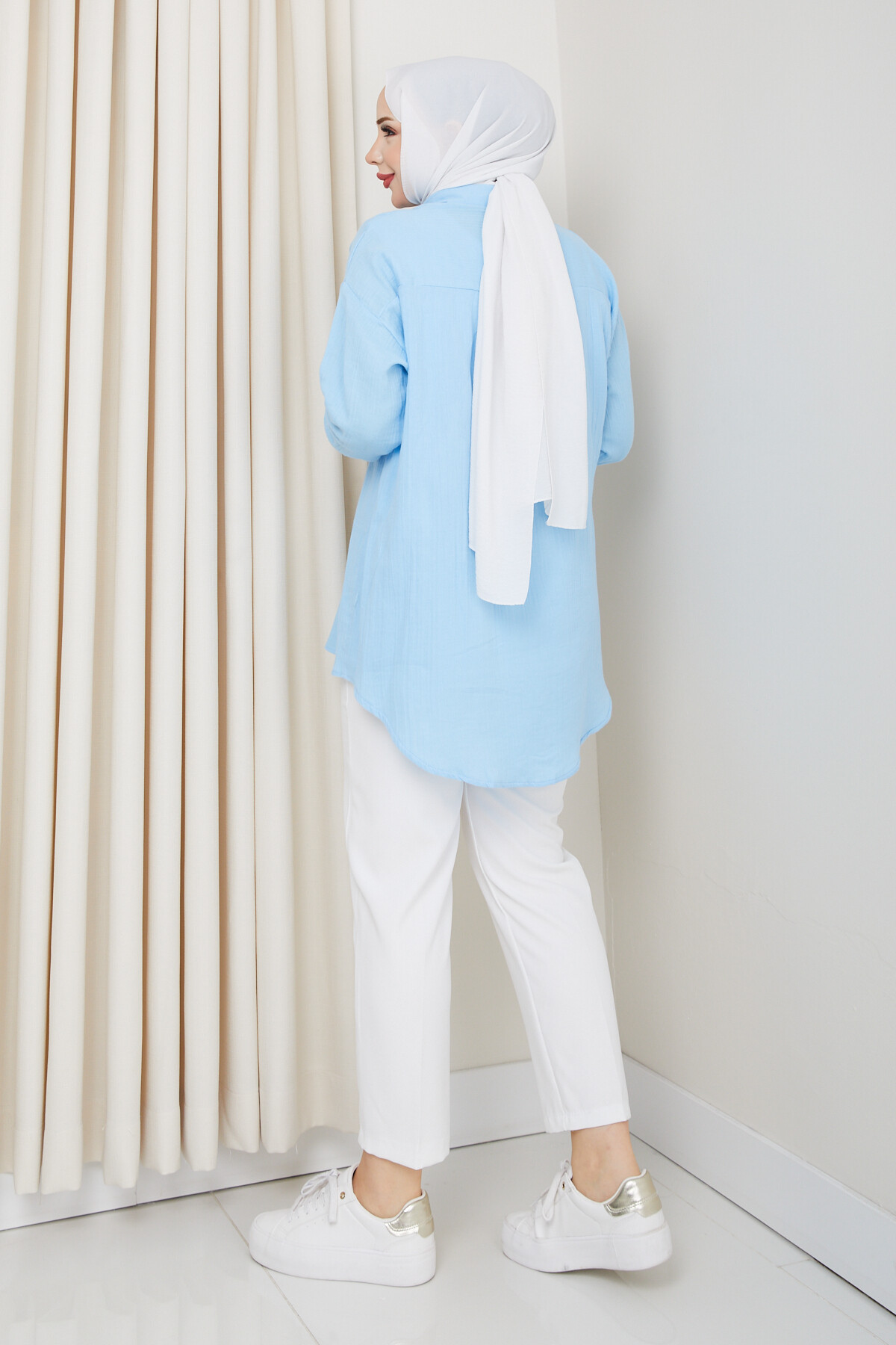 NV TAHTA DÜĞMELİ GÖMLEK-BEBE MAVİ