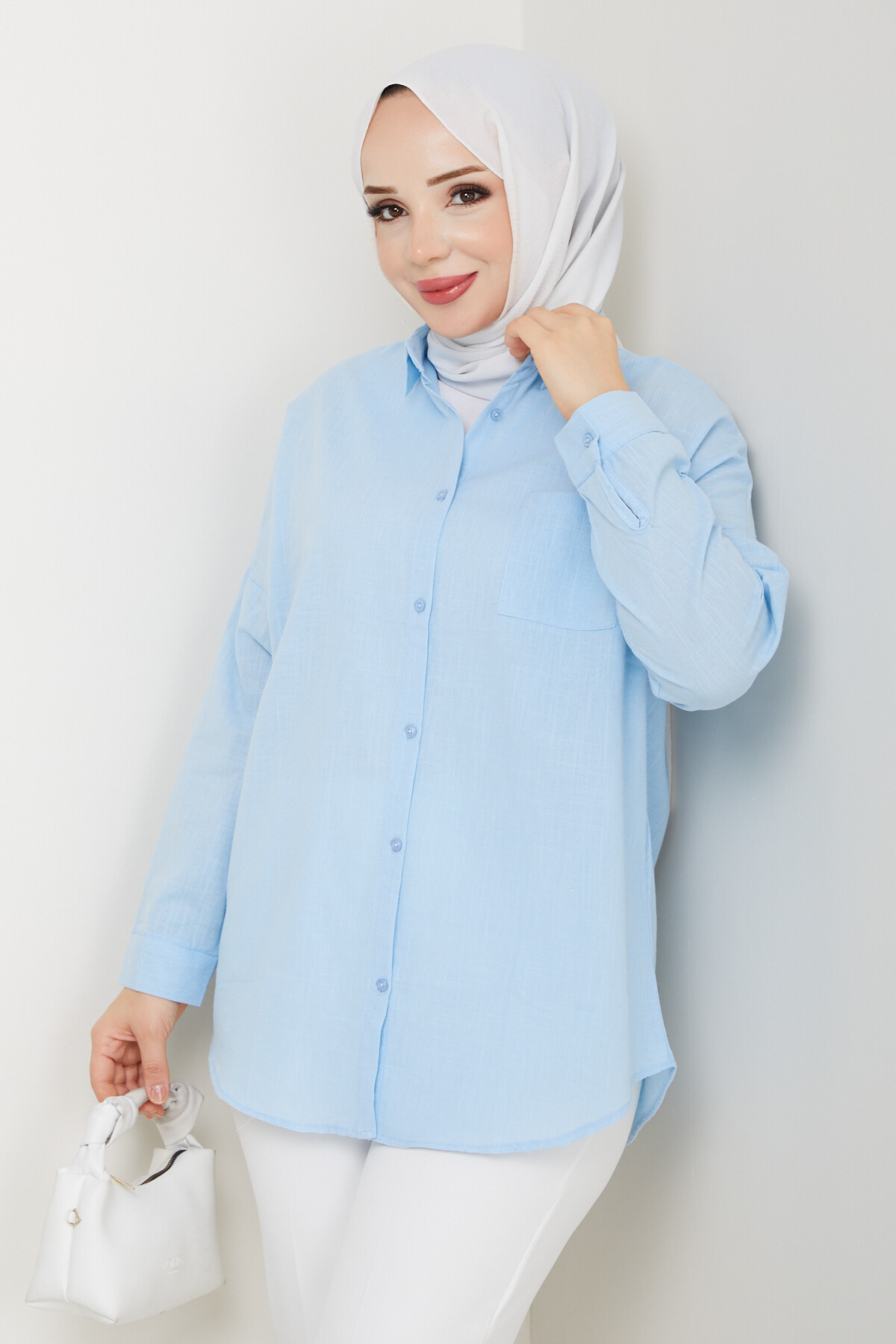 NVRL TEK CEP KETEN GÖMLEK-BEBE MAVİ