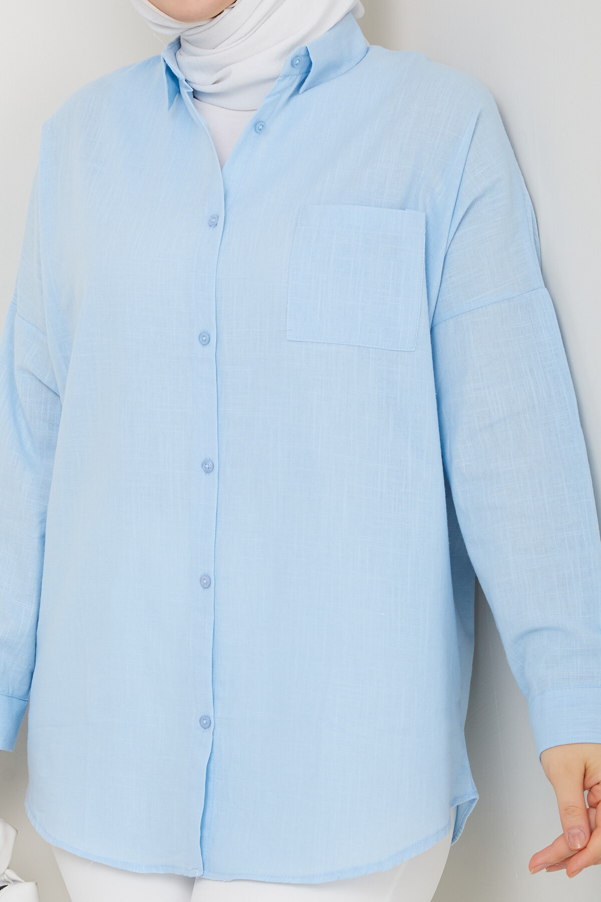 NVRL TEK CEP KETEN GÖMLEK-BEBE MAVİ