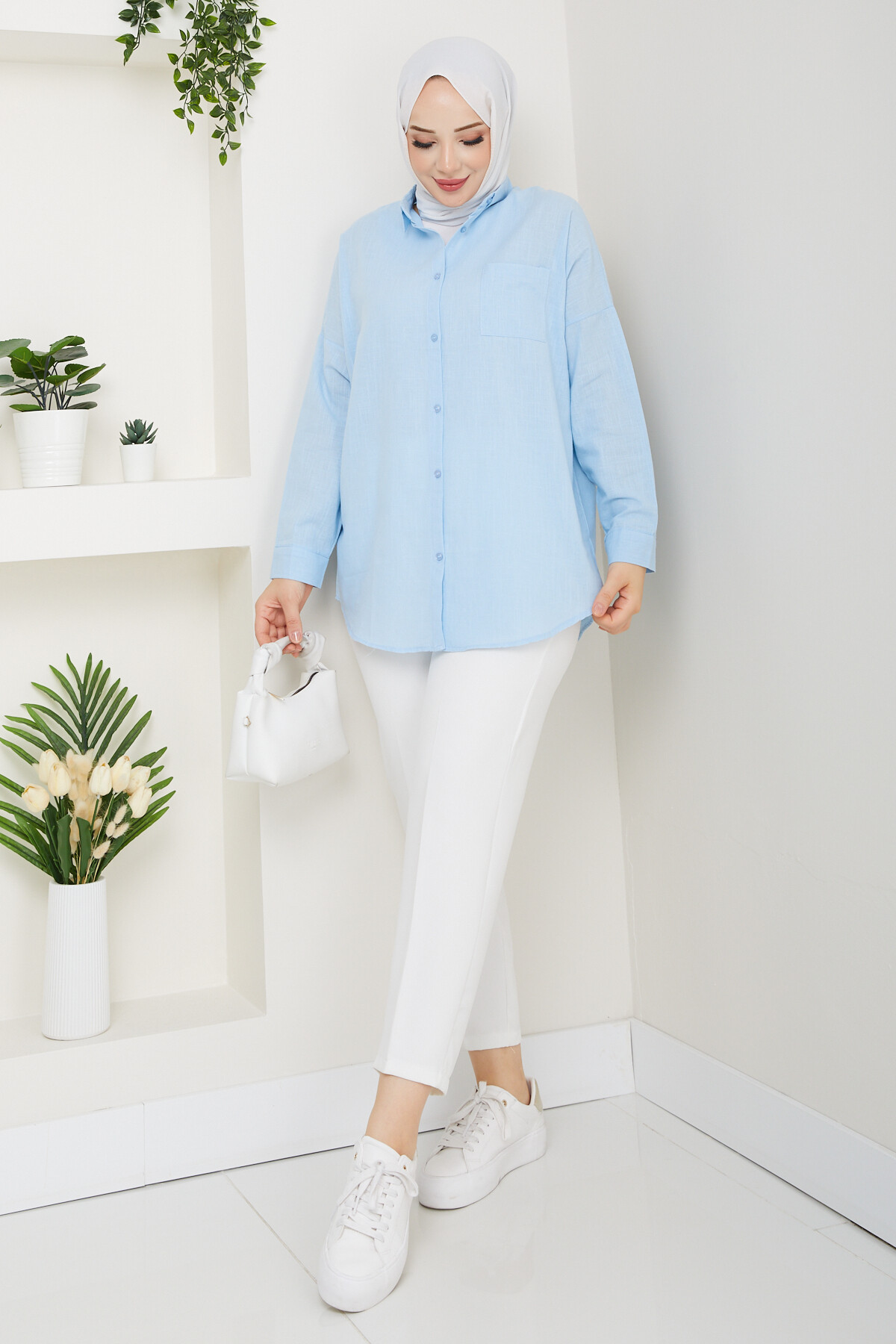 NVRL TEK CEP KETEN GÖMLEK-BEBE MAVİ