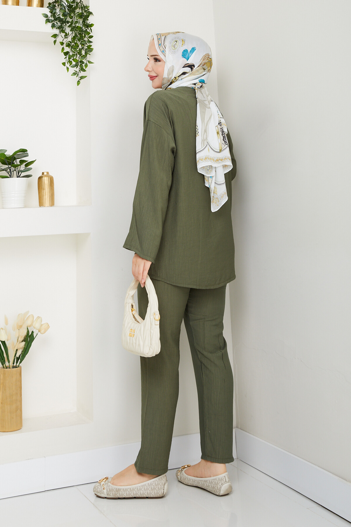 ÖN BAĞLAMALI PANTOLON TAKIM-HAKİ