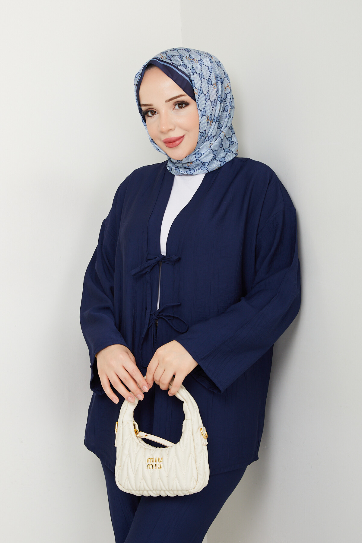 ÖN BAĞLAMALI PANTOLON TAKIM-LACİVERT