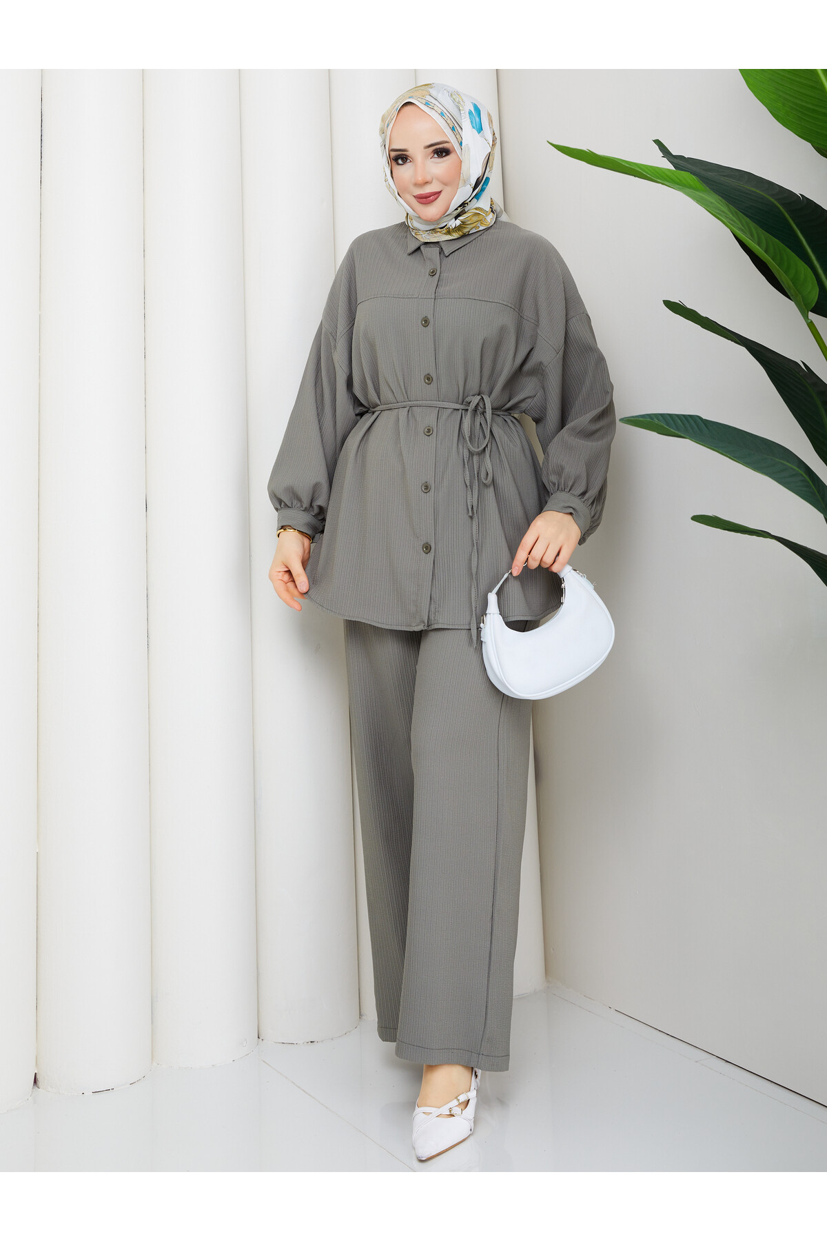 ÖNÜ PERVAZLI HELENA TAKIM - HAKİ