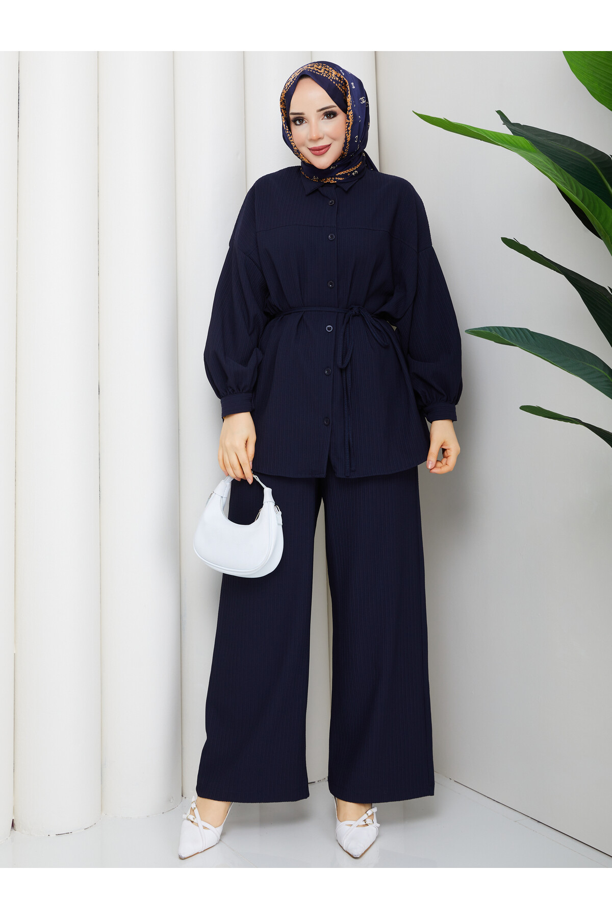 ÖNÜ PERVAZLI HELENA TAKIM - LACİVERT