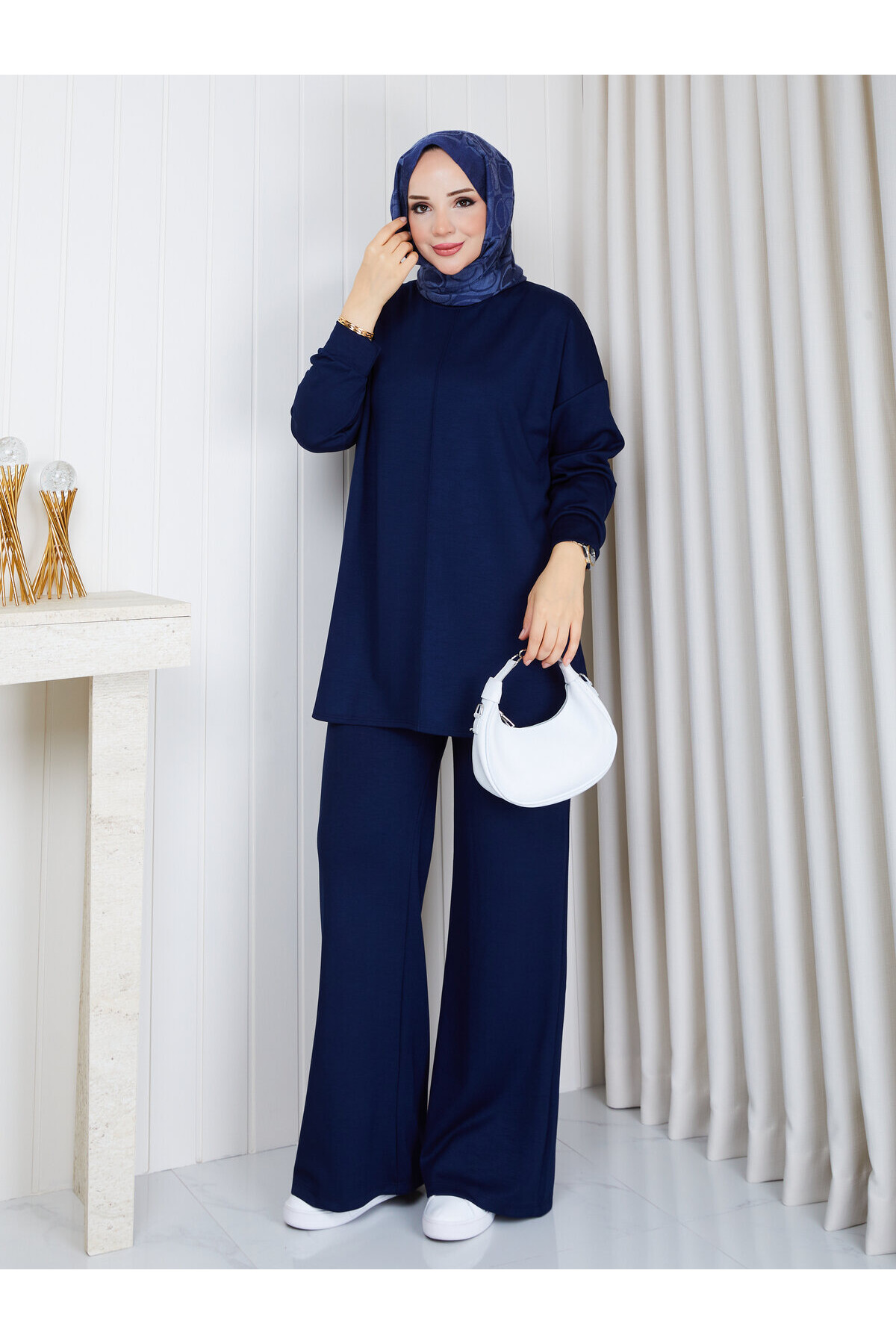 Oval Kesim Oysho Kumaş İkili Takım – Lacivert