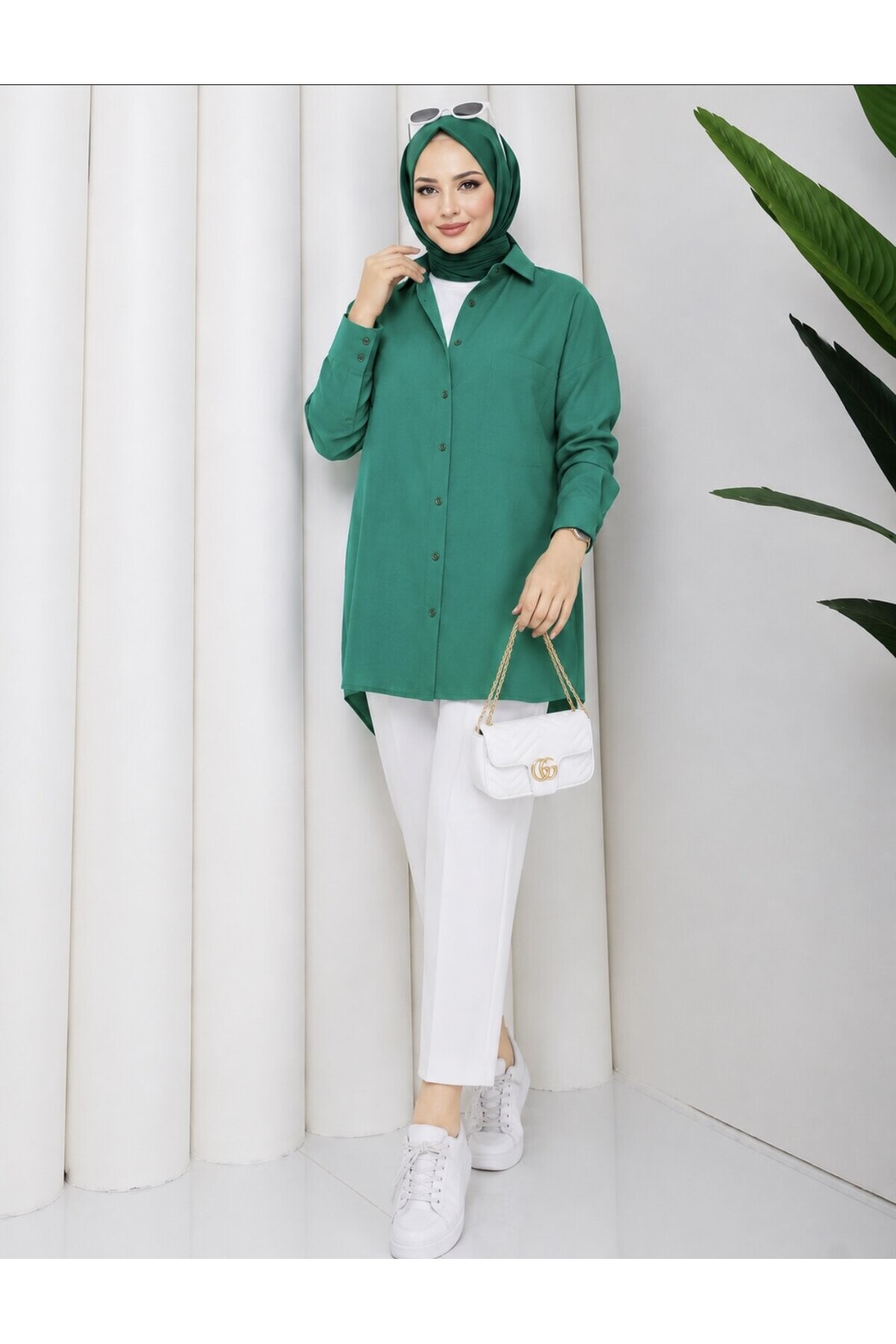 Oversize Yeşil Gömlek
