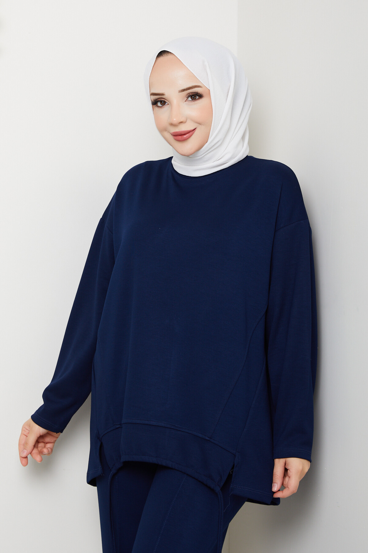 Oysho Biyeli Asimetrik Salaş Takım Lacivert