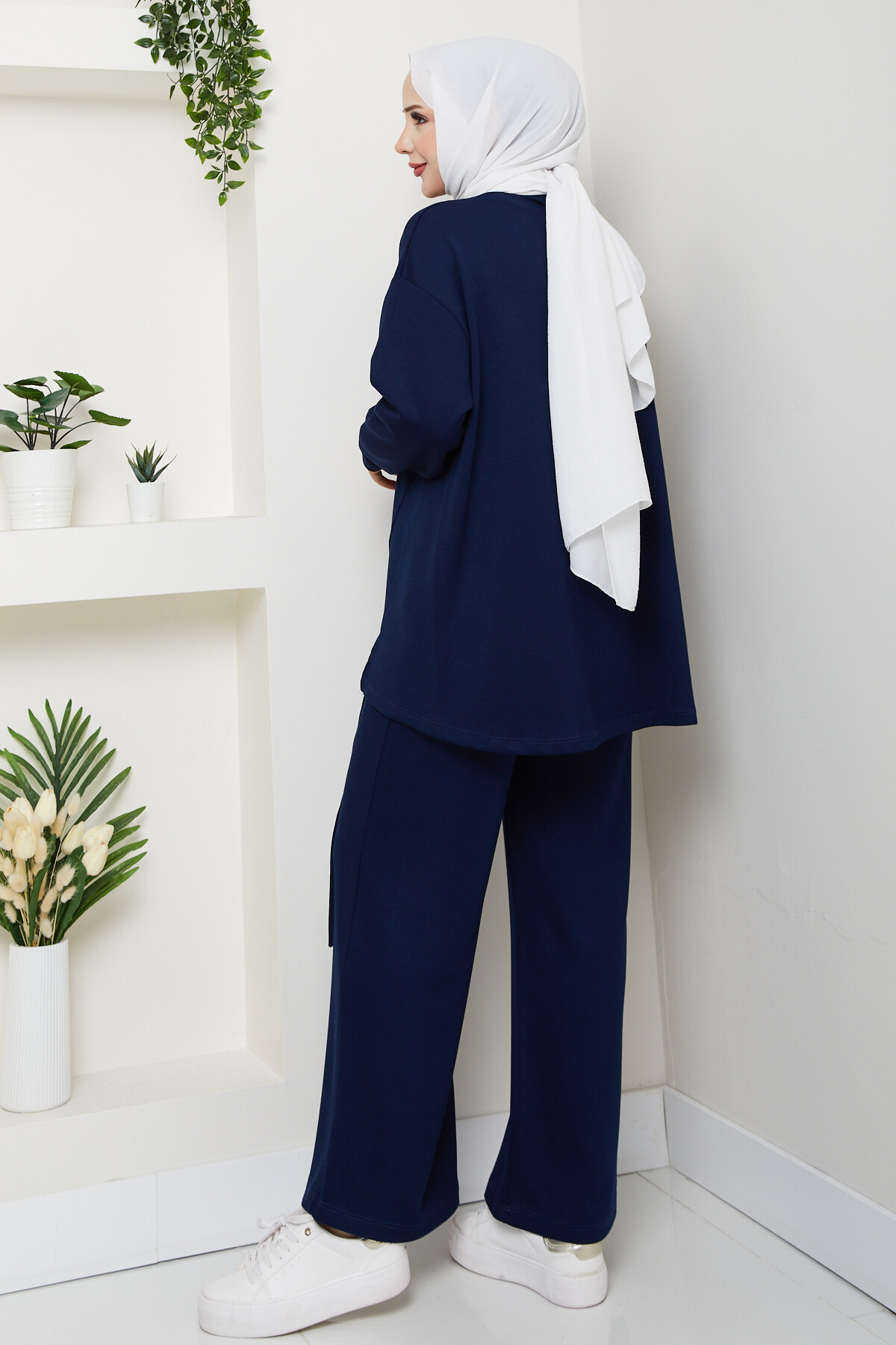 Oysho Biyeli Asimetrik Salaş Takım Lacivert