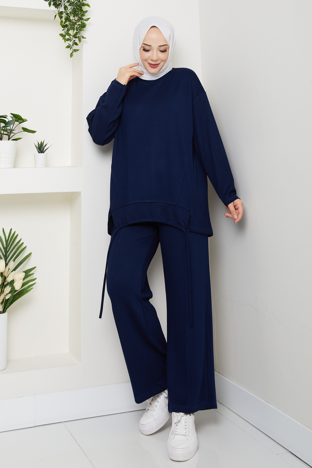 Oysho Biyeli Asimetrik Salaş Takım Lacivert